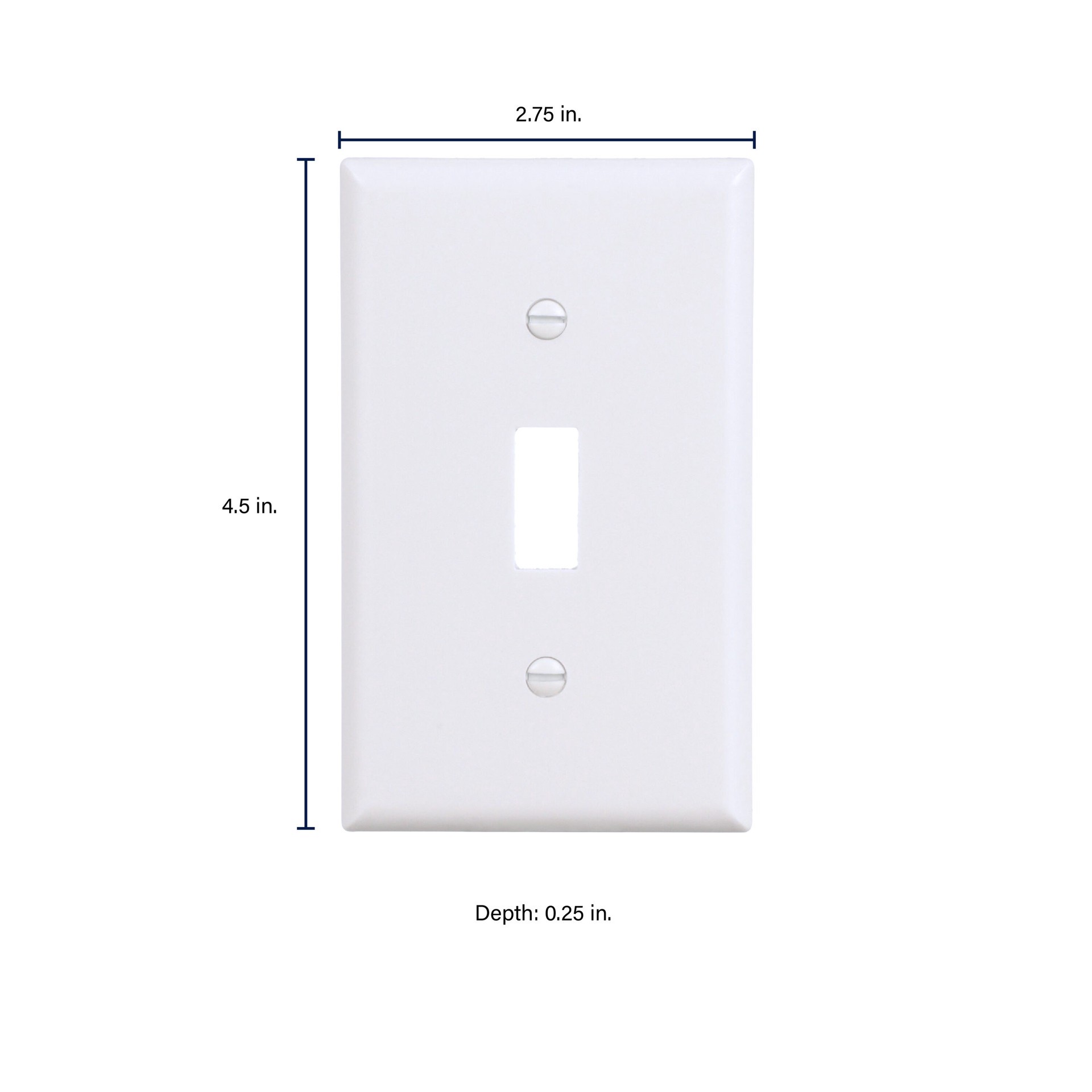 slide 2 of 6, Eaton 1 -Gang Standard Size White Thermoplastic Indoor Toggle Wall Plate 10 -Pack, 1 ct