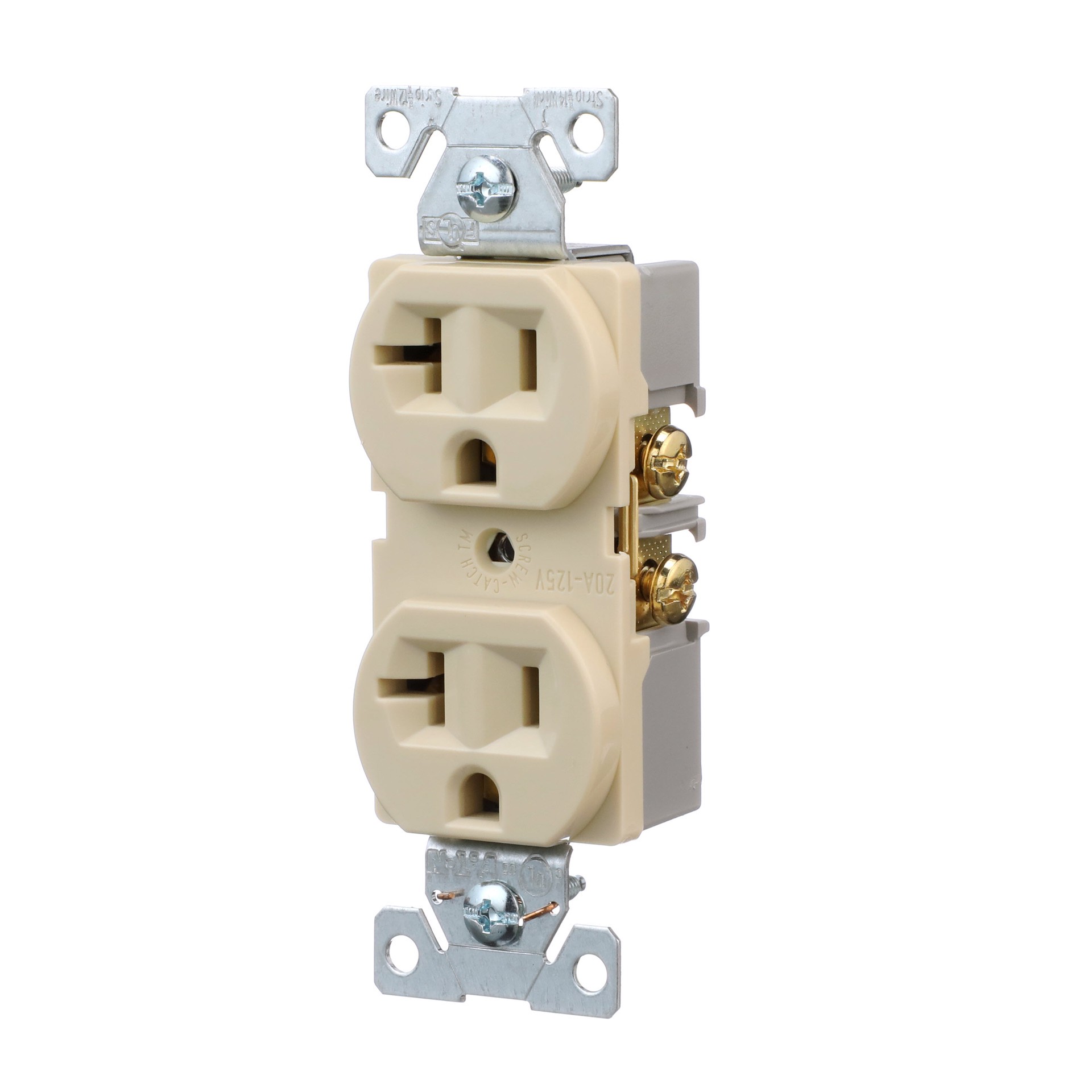 slide 2 of 6, Eaton 20 -Amp 125-volt Commercial Duplex Outlet , Ivory 10 -Pack, 1 ct