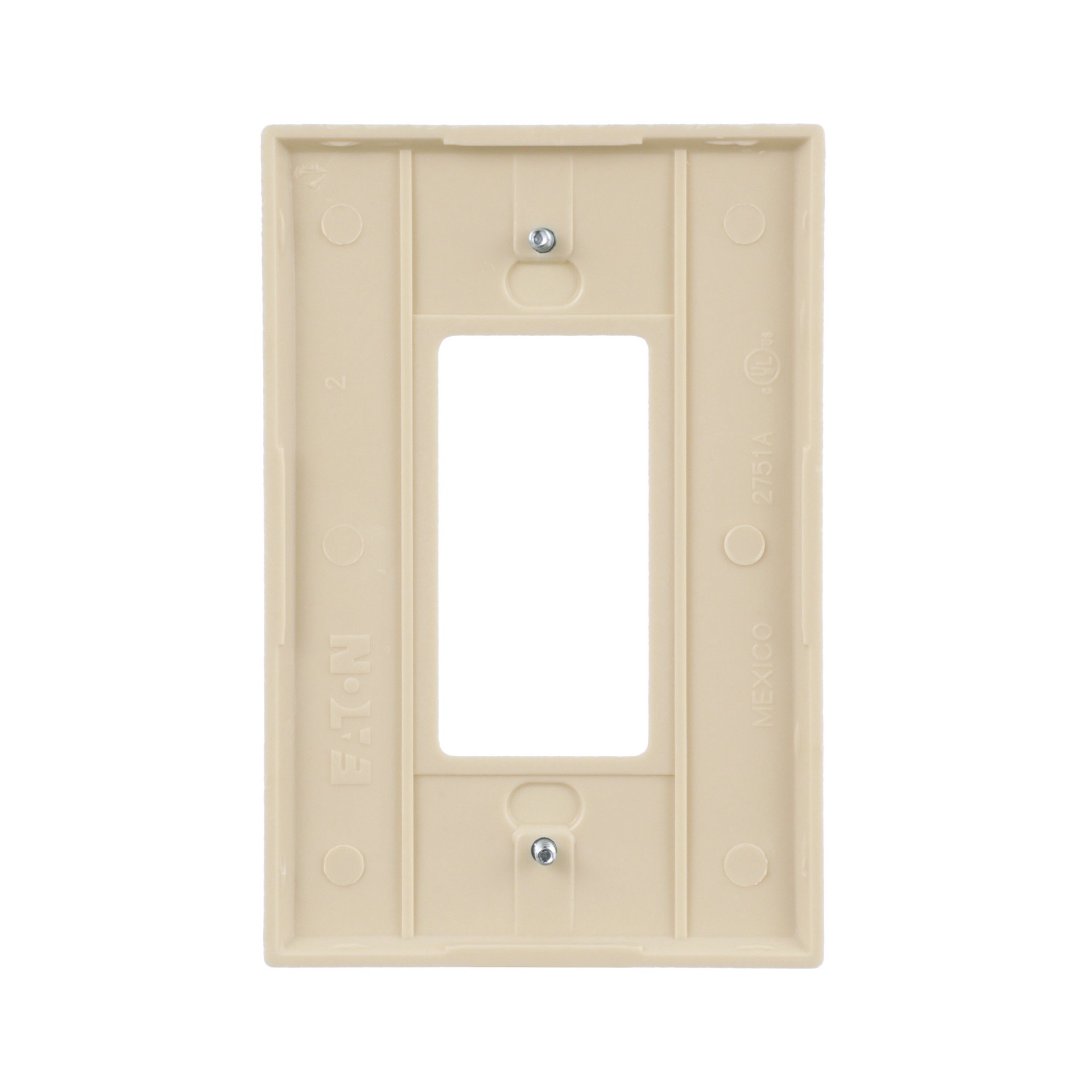 slide 4 of 6, Eaton 1 -Gang Jumbo Size Ivory Thermoplastic Indoor Decorator Wall Plate, 1 ct