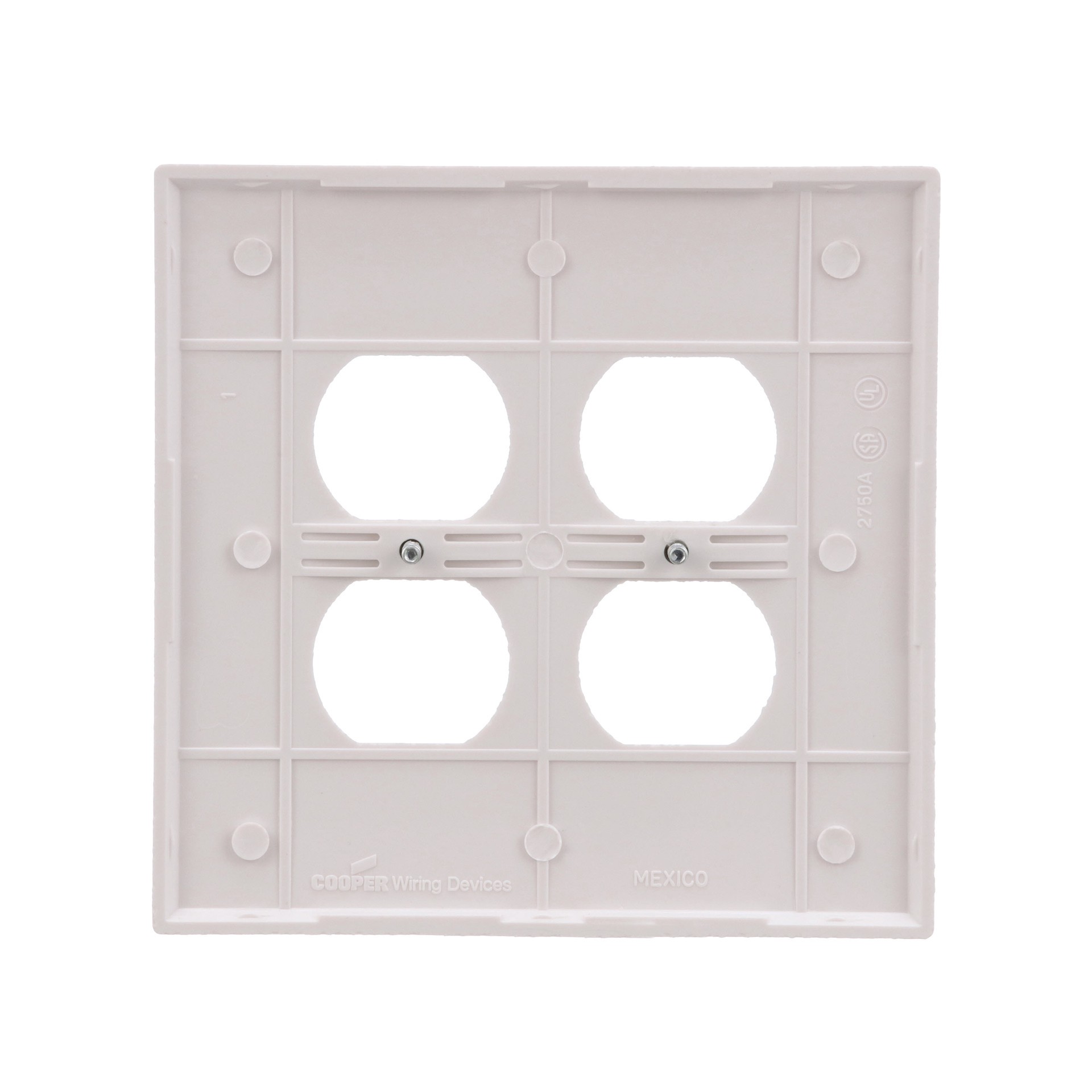 slide 5 of 6, 2 -Gang Jumbo Size White Thermoplastic Indoor Duplex Wall Plate, 1 ct