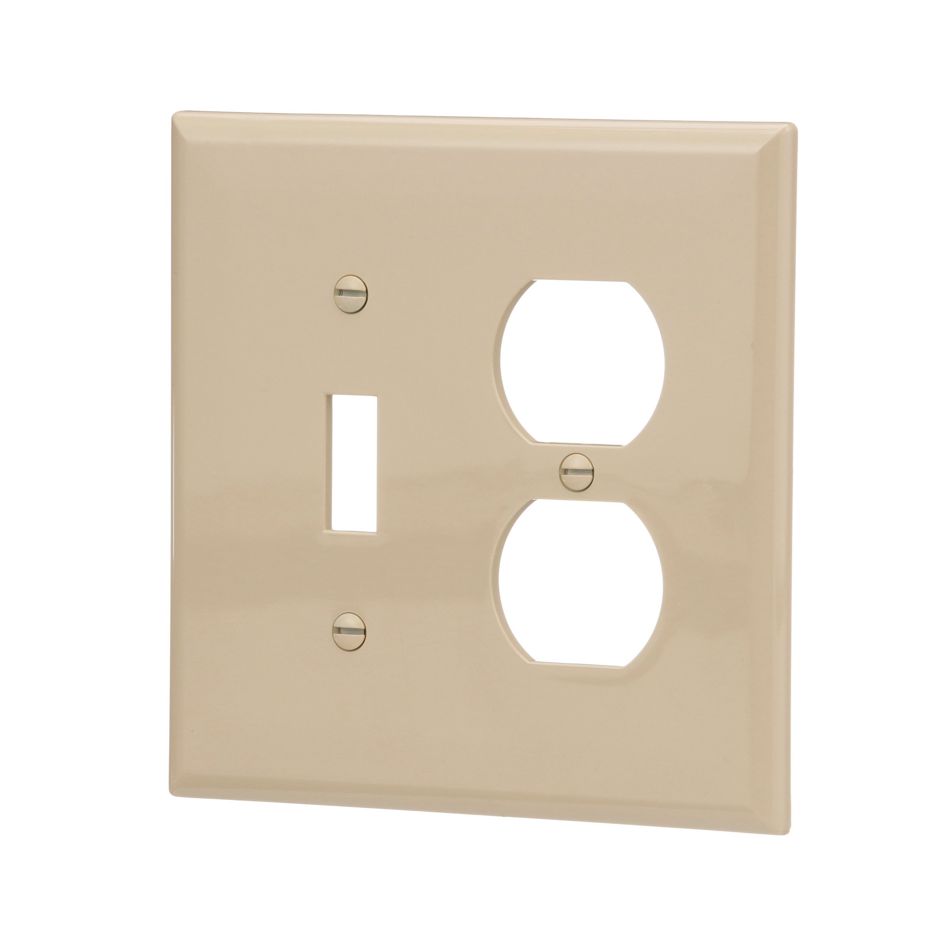 slide 2 of 6, Eaton 2 -Gang Midsize Size Ivory Polycarbonate Indoor Toggle/Duplex Wall Plate, 1 ct