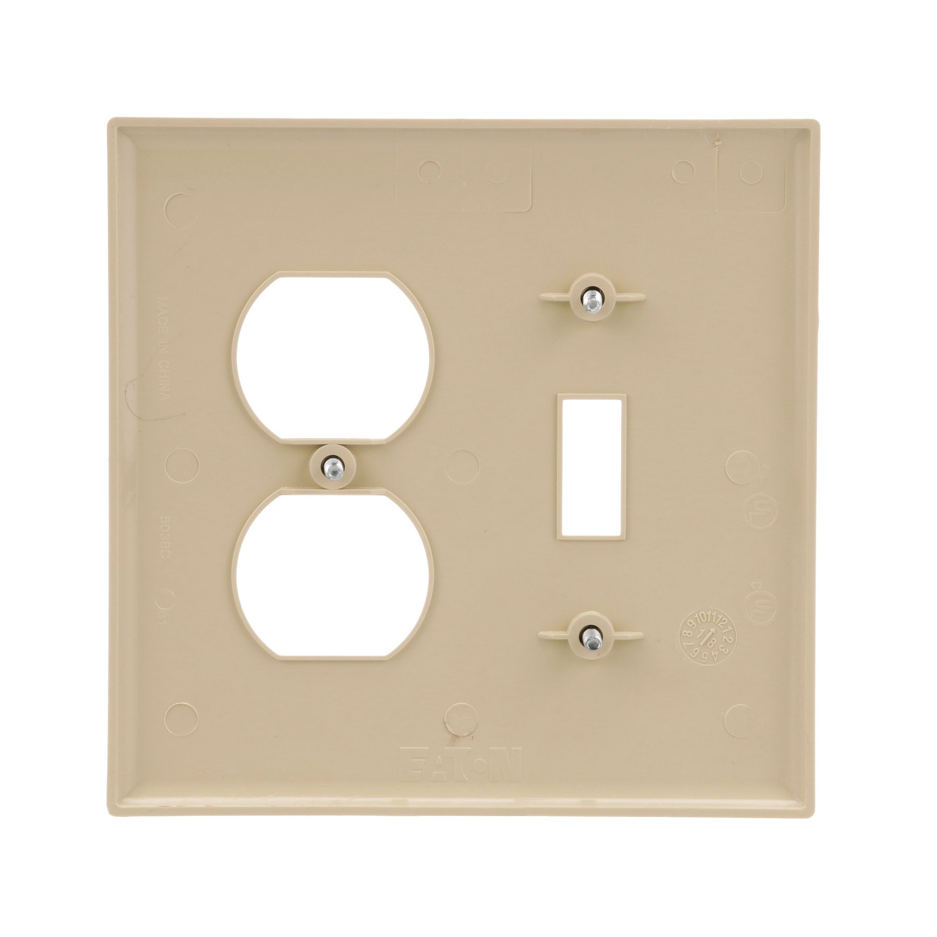 slide 4 of 6, Eaton 2 -Gang Midsize Size Ivory Polycarbonate Indoor Toggle/Duplex Wall Plate, 1 ct