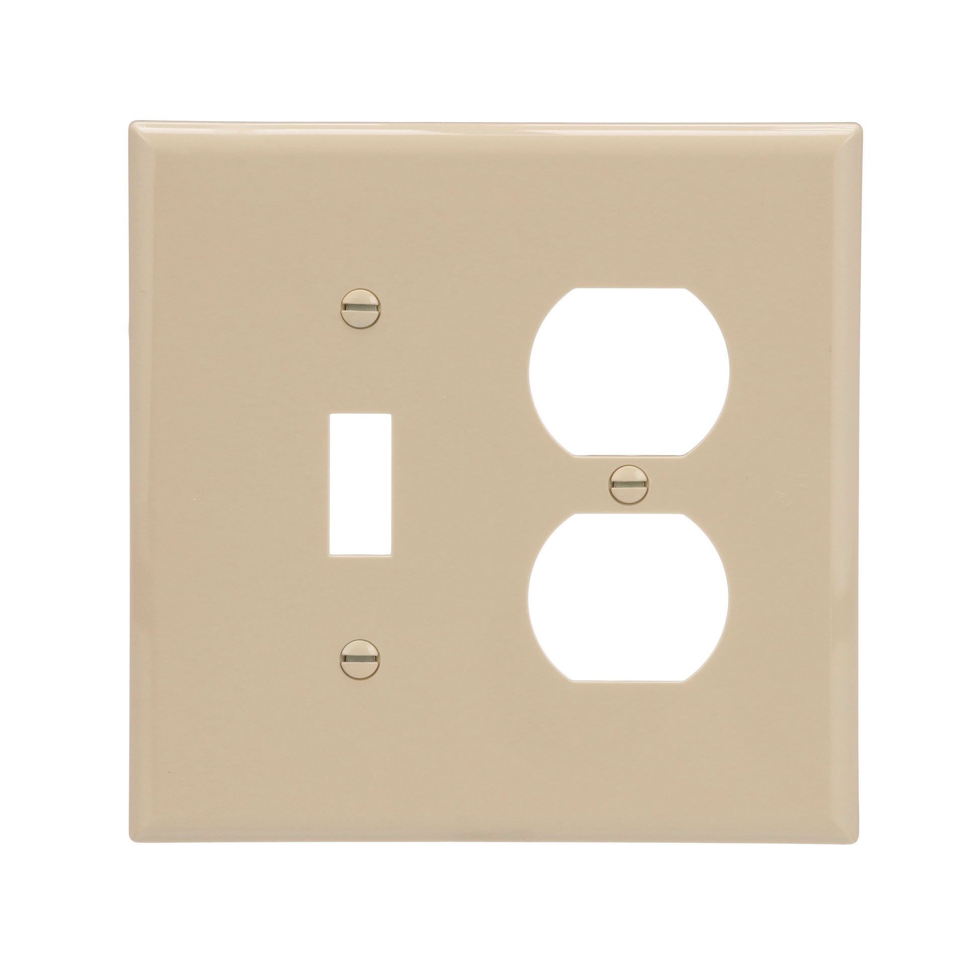 slide 1 of 6, Eaton 2 -Gang Midsize Size Ivory Polycarbonate Indoor Toggle/Duplex Wall Plate, 1 ct