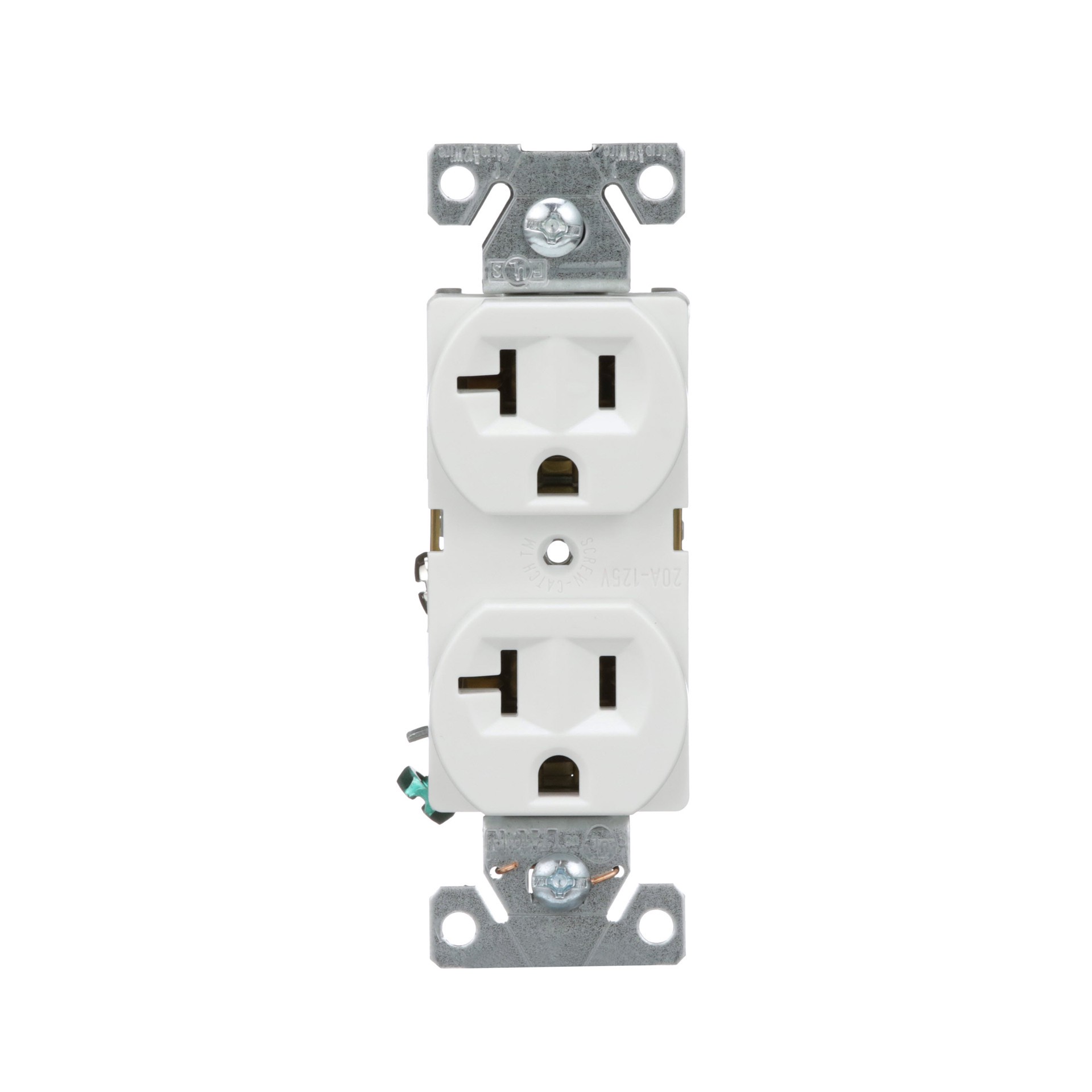 slide 1 of 6, Eaton 20 -Amp 125-volt Commercial Duplex Outlet , White, 1 ct