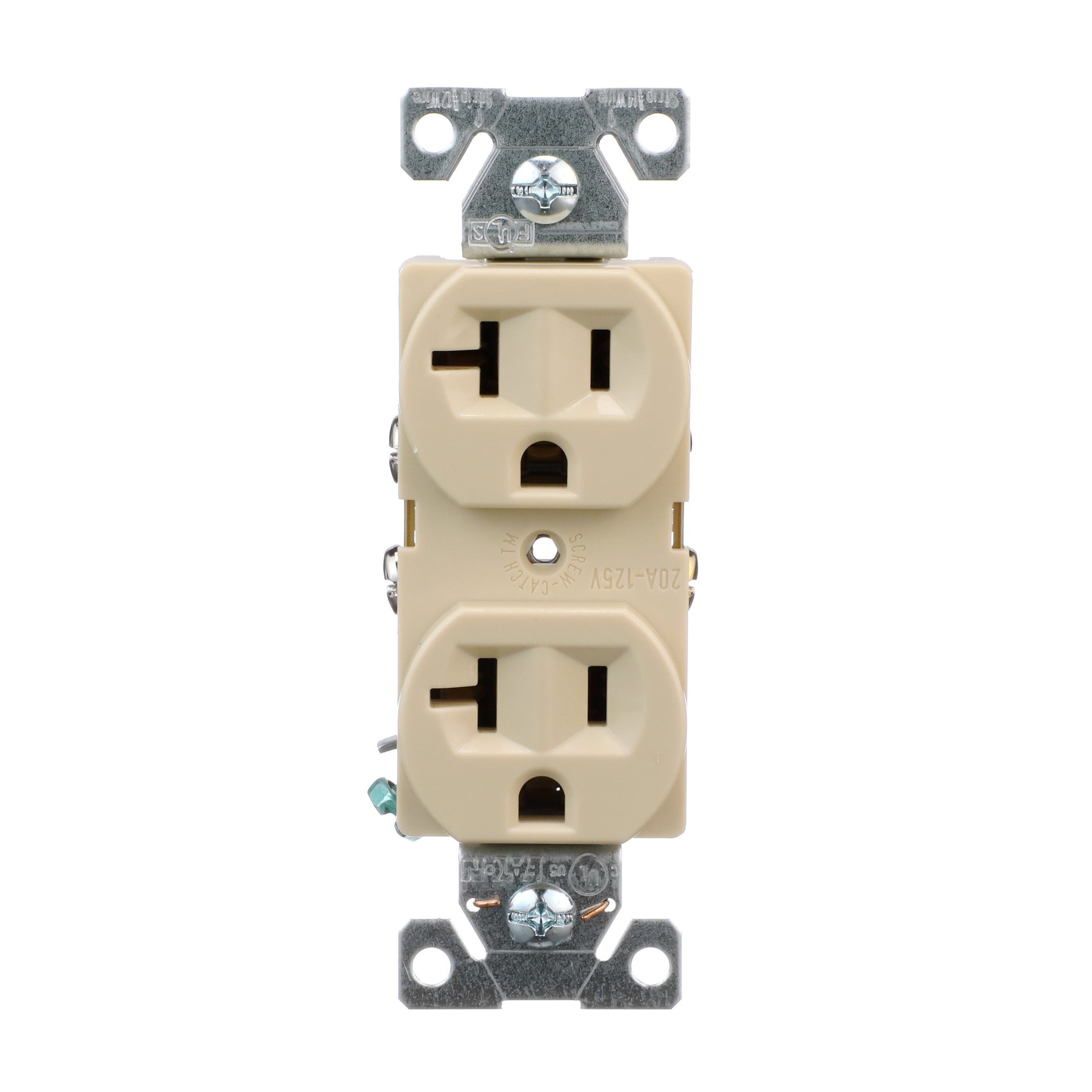 slide 1 of 6, Eaton 20 -Amp 125-volt Commercial Duplex Outlet , Ivory, 1 ct