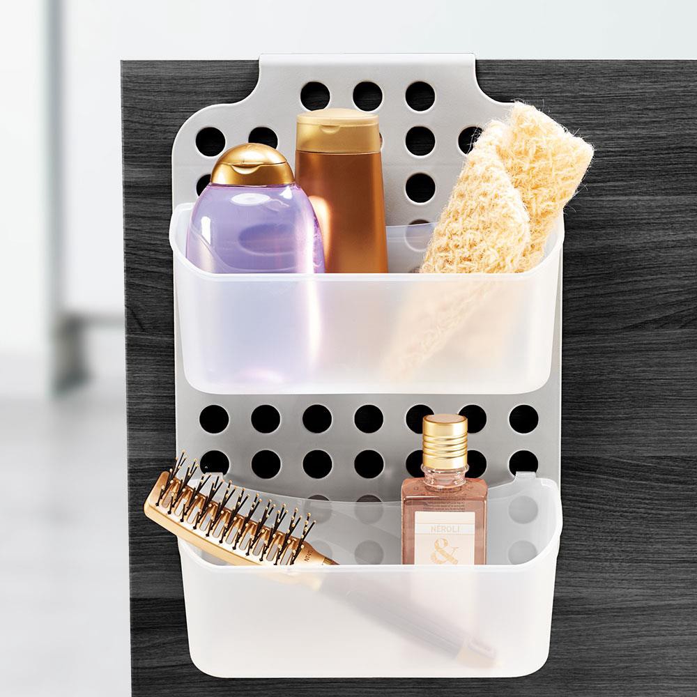 slide 2 of 5, Madesmart Gray Plastic 2 -Shelf Over the Door Hanging Shower Caddy 4.88-in x 3-in x 14-in, 1 ct