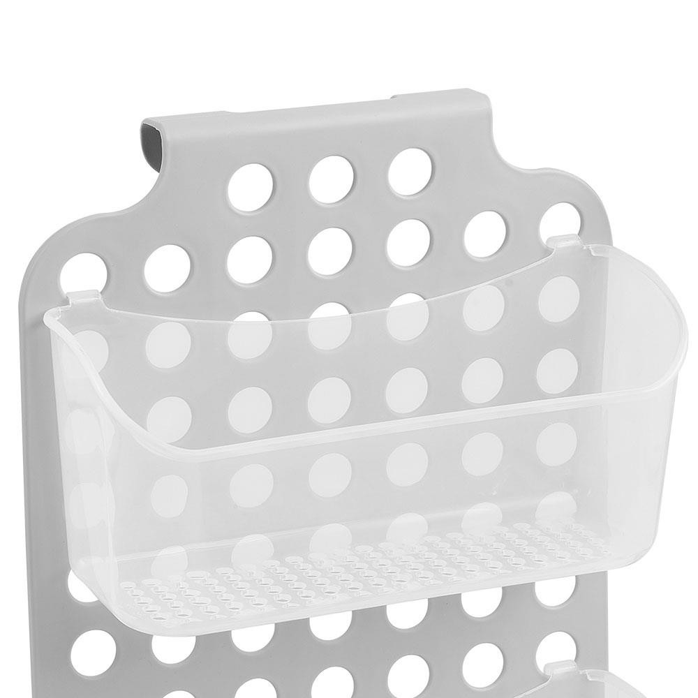 slide 3 of 5, Madesmart Gray Plastic 2 -Shelf Over the Door Hanging Shower Caddy 4.88-in x 3-in x 14-in, 1 ct