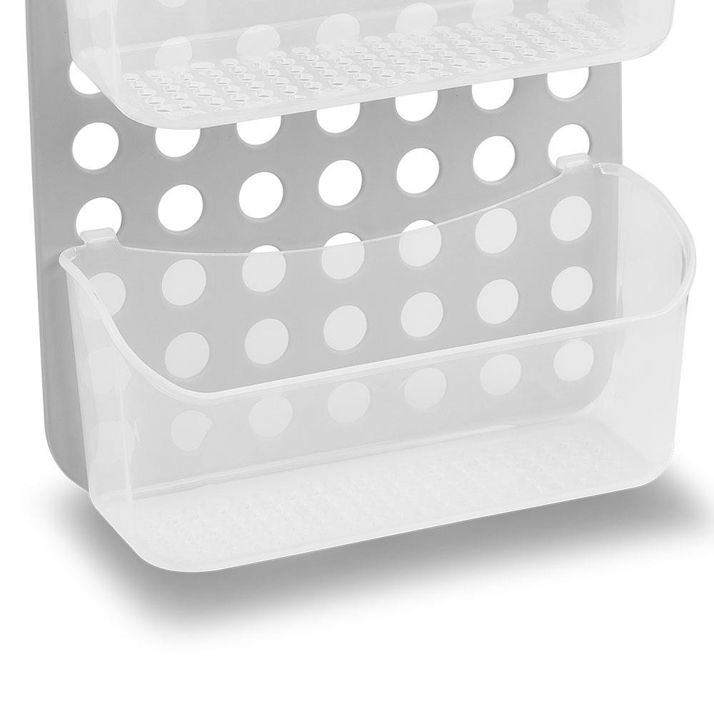 slide 4 of 5, Madesmart Gray Plastic 2 -Shelf Over the Door Hanging Shower Caddy 4.88-in x 3-in x 14-in, 1 ct