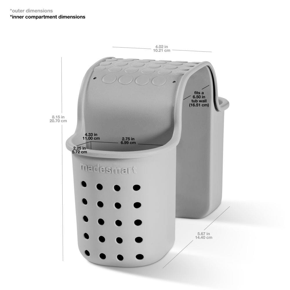 slide 4 of 4, Madesmart Gray Plastic 2 -Shelf Bathtub Caddy 4.02-in x 7-in x 8.15-in, 1 ct