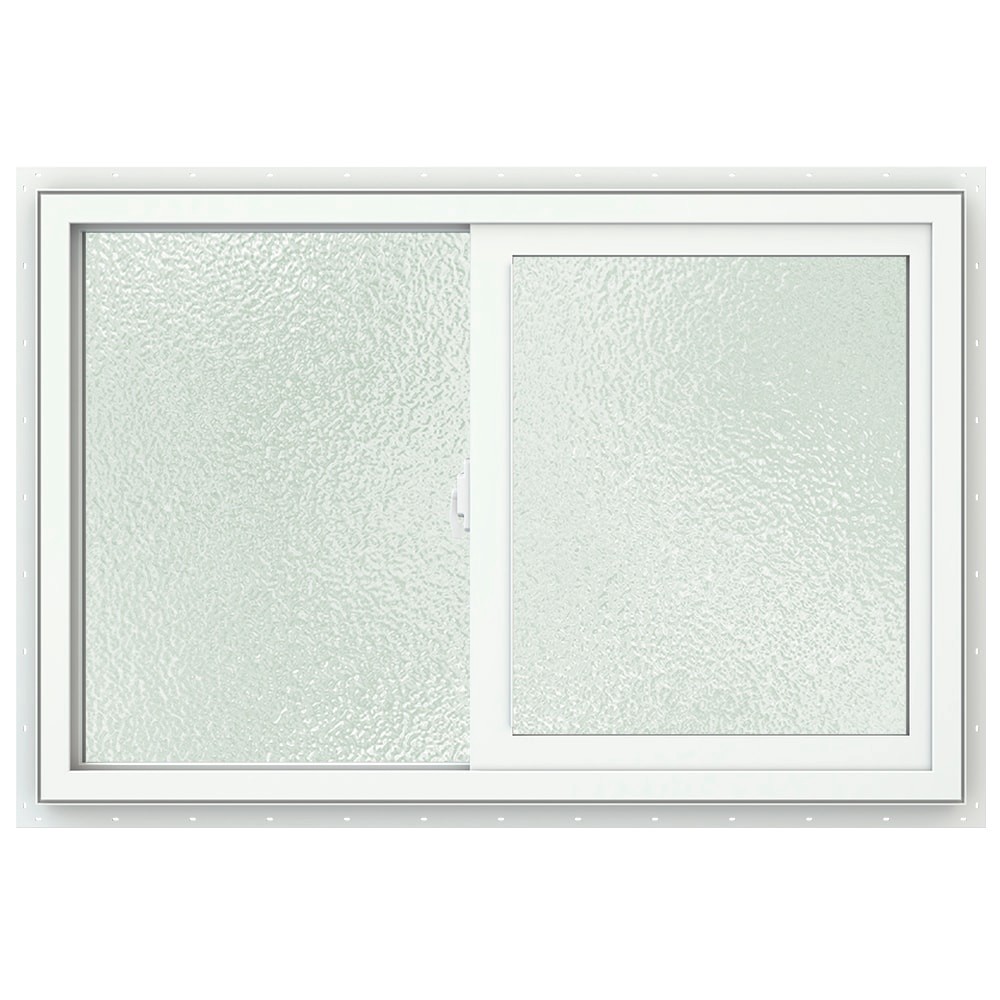 slide 3 of 6, JELD-WEN V-2500 White Exterior White Interior Left-Handed Vinyl Sliding Window Tempered Glass (Full Screen Included), 1 ct