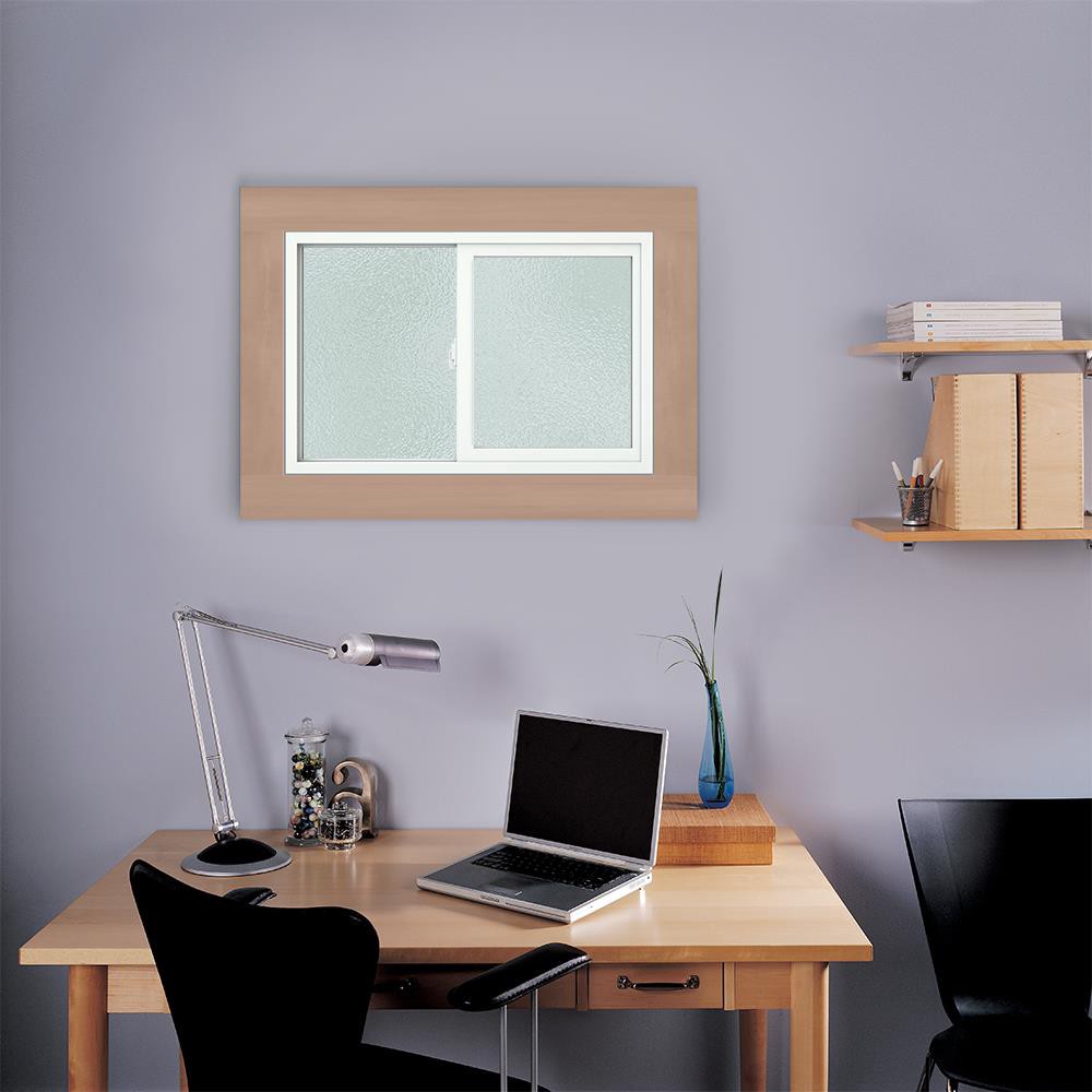 slide 5 of 6, JELD-WEN V-2500 White Exterior White Interior Left-Handed Vinyl Sliding Window Tempered Glass (Full Screen Included), 1 ct