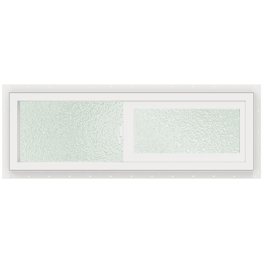 slide 3 of 6, JELD-WEN V-2500 White Exterior White Interior Left-Handed Vinyl Sliding Window Tempered Glass (Full Screen Included), 1 ct