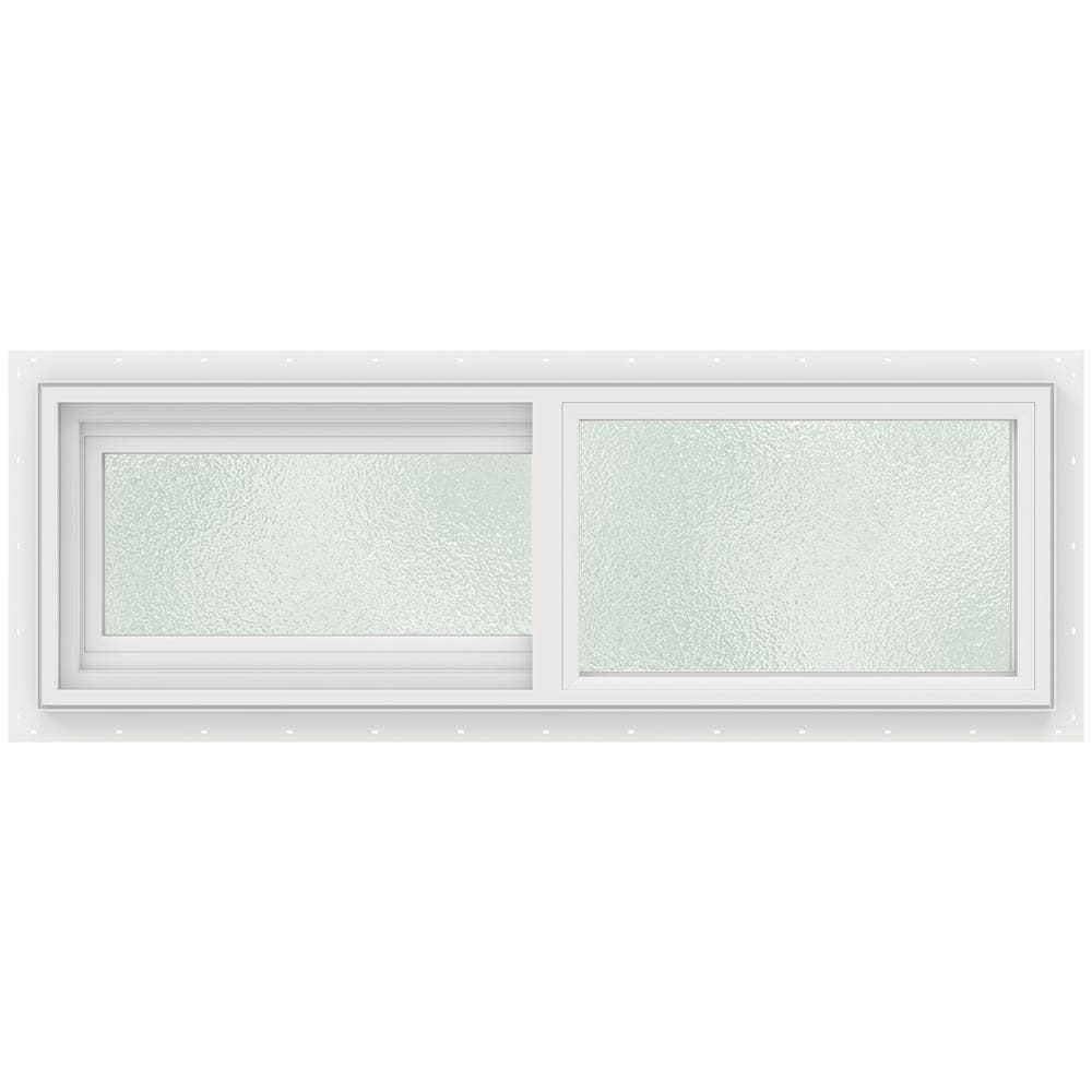 slide 1 of 6, JELD-WEN V-2500 White Exterior White Interior Left-Handed Vinyl Sliding Window Tempered Glass (Full Screen Included), 1 ct