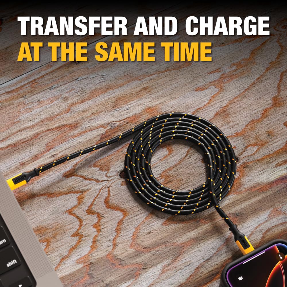 slide 5 of 6, DEWALT 4-ft USB Lightning Black Cable, 1 ct