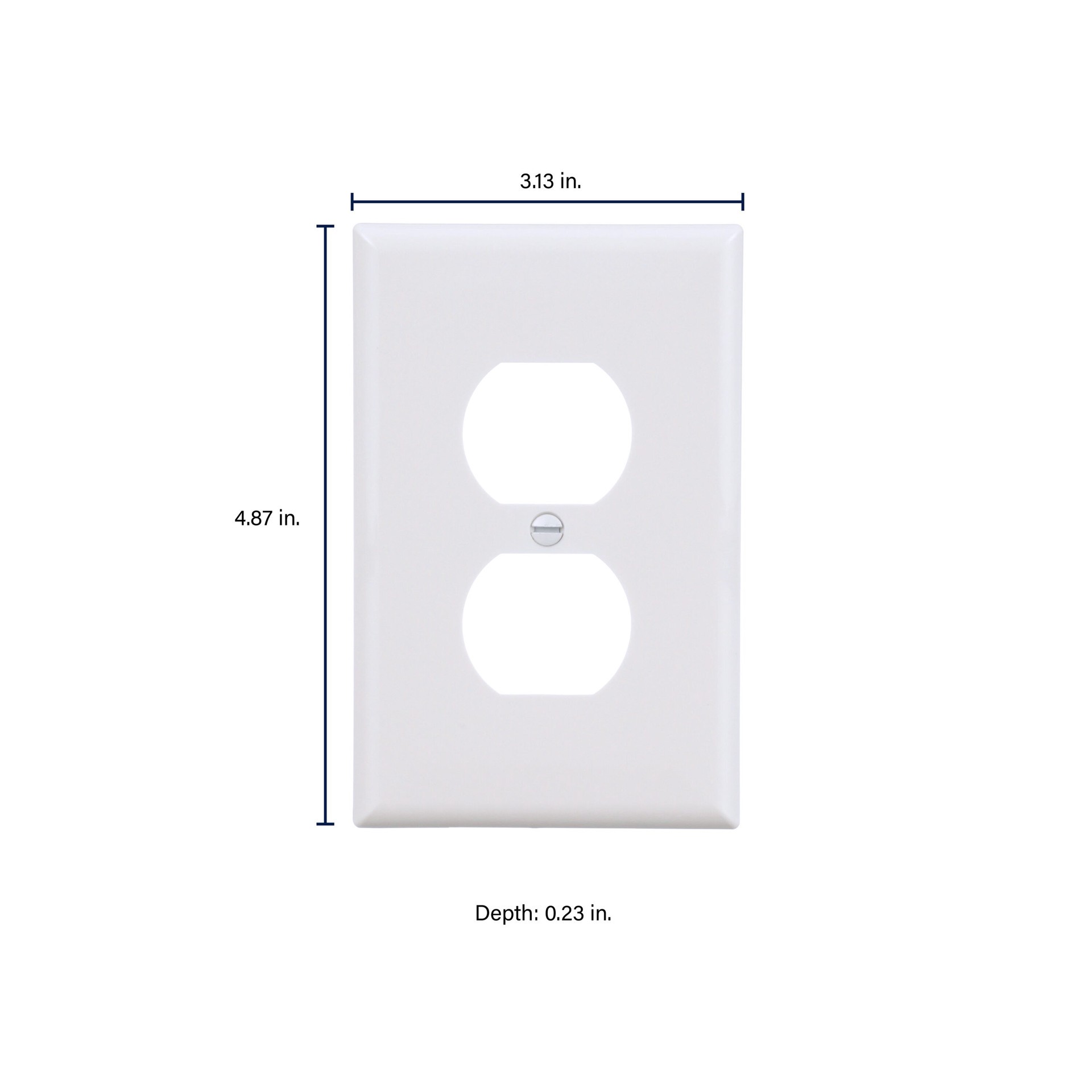 slide 2 of 6, Eaton 1 -Gang Midsize Size White Polycarbonate Indoor Duplex Wall Plate 10 -Pack, 1 ct
