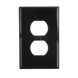 Eaton 1 -Gang Black Duplex Polycarbonate Midsize Wall Plate