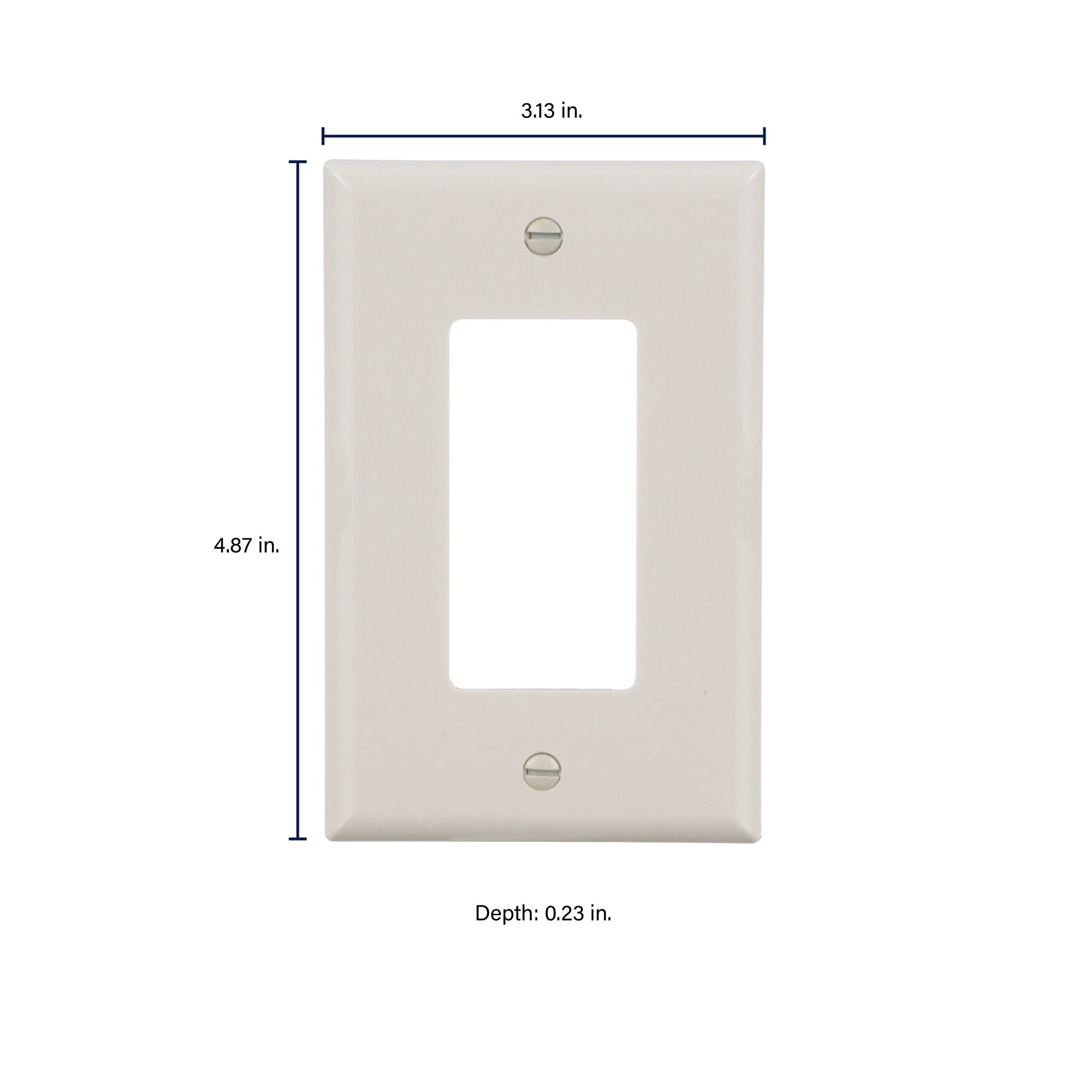 slide 2 of 6, 1 -Gang Midsize Size Light almond Polycarbonate Indoor Decorator Wall Plate 10 -Pack, 1 ct