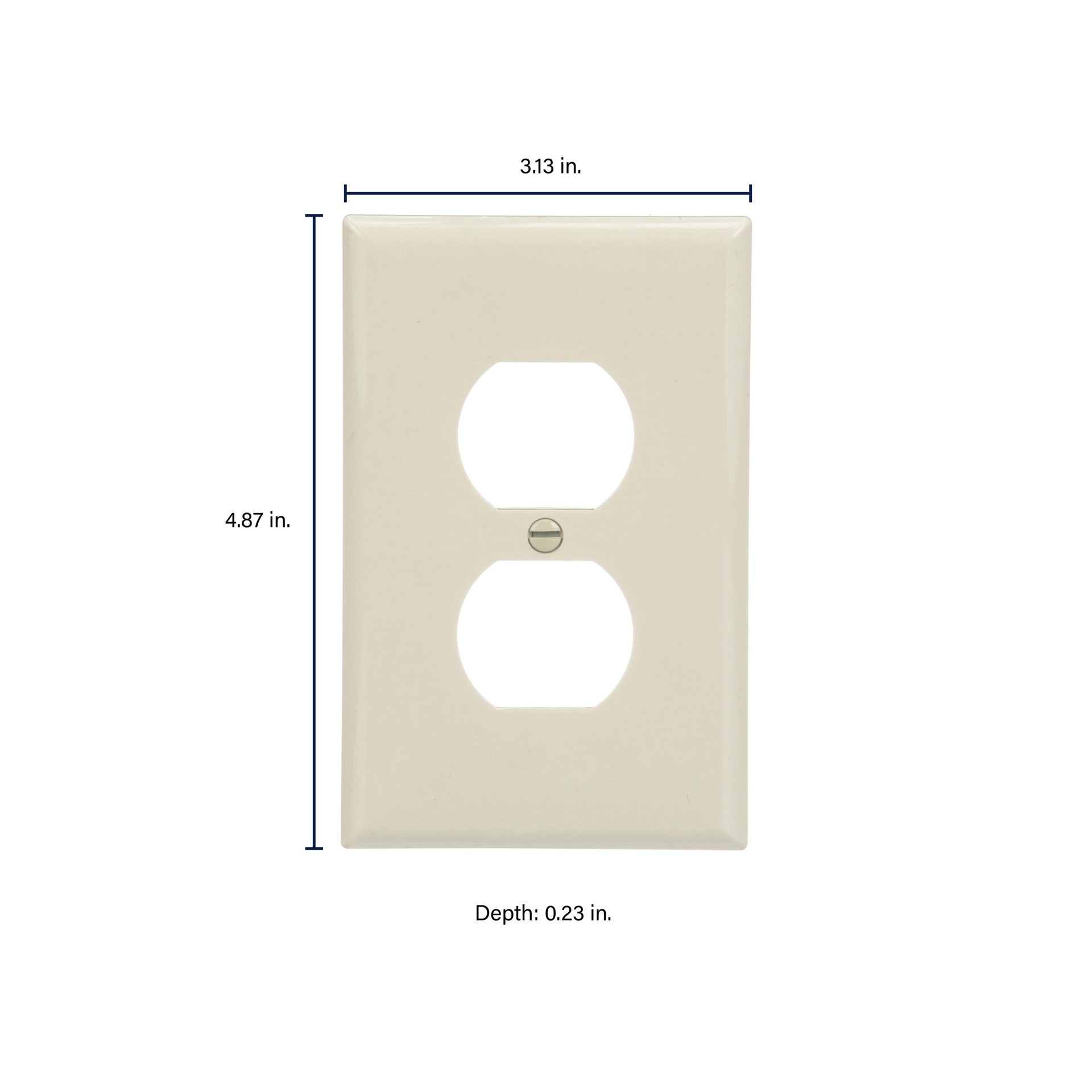 slide 2 of 6, Eaton 1 -Gang Midsize Size Light almond Polycarbonate Indoor Duplex Wall Plate, 1 ct