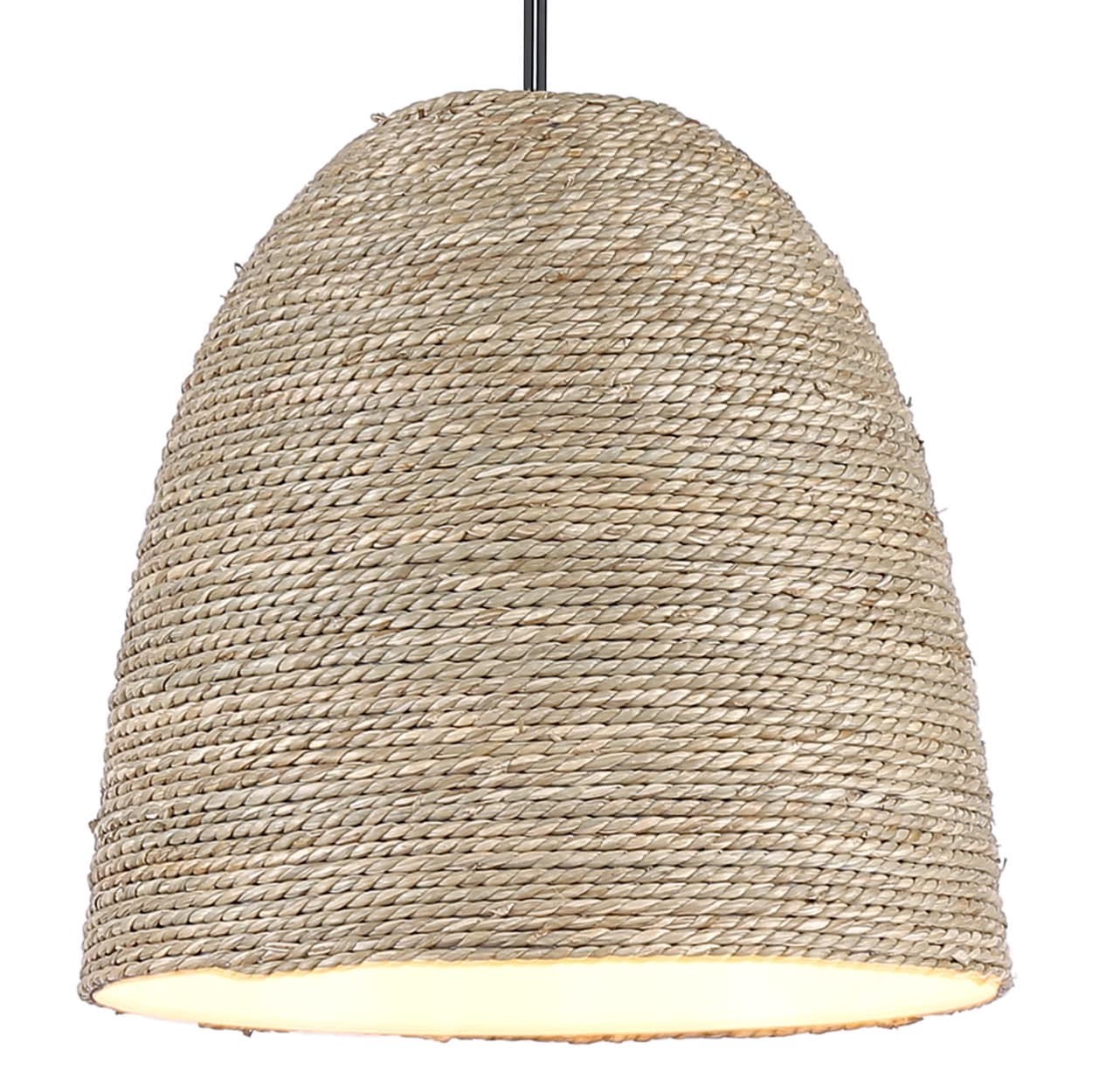 slide 1 of 6, Style Selections Mix and Match 9-in x 9.13-in Dome Natural Pendant light shade, 1 ct