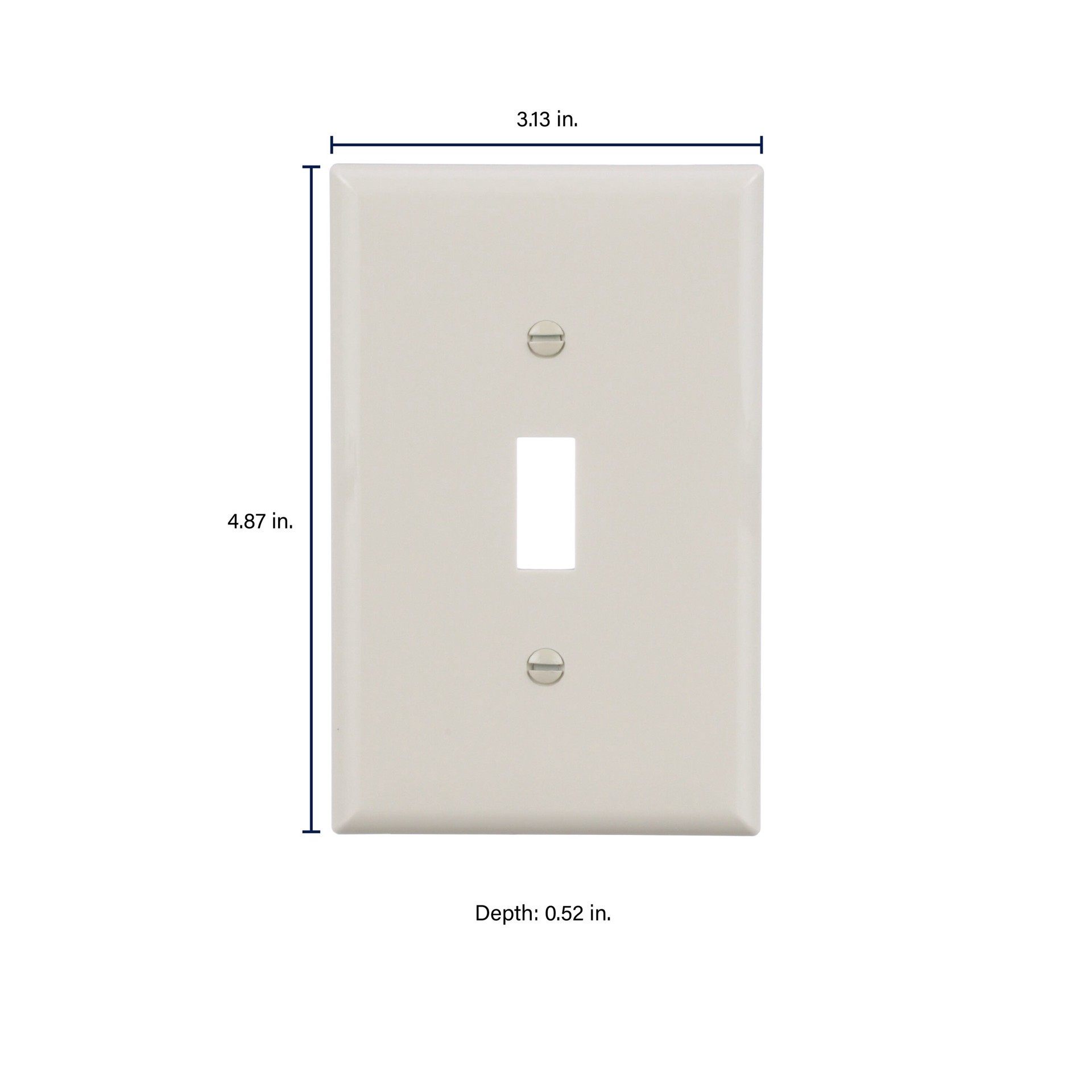 slide 2 of 6, Eaton 1 -Gang Midsize Size Light almond Polycarbonate Indoor Toggle Wall Plate 10 -Pack, 1 ct