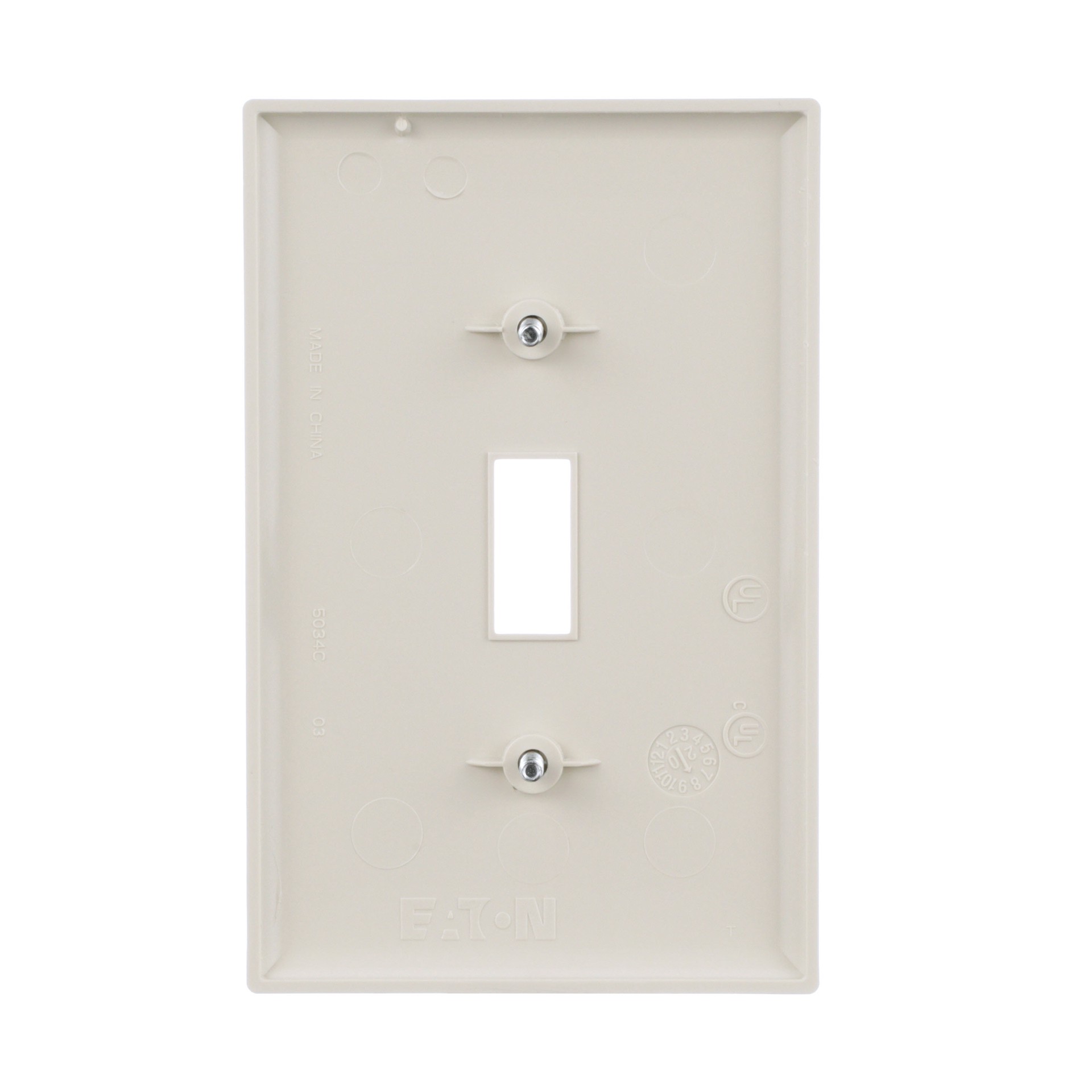slide 5 of 6, Eaton 1 -Gang Midsize Size Light almond Polycarbonate Indoor Toggle Wall Plate 10 -Pack, 1 ct