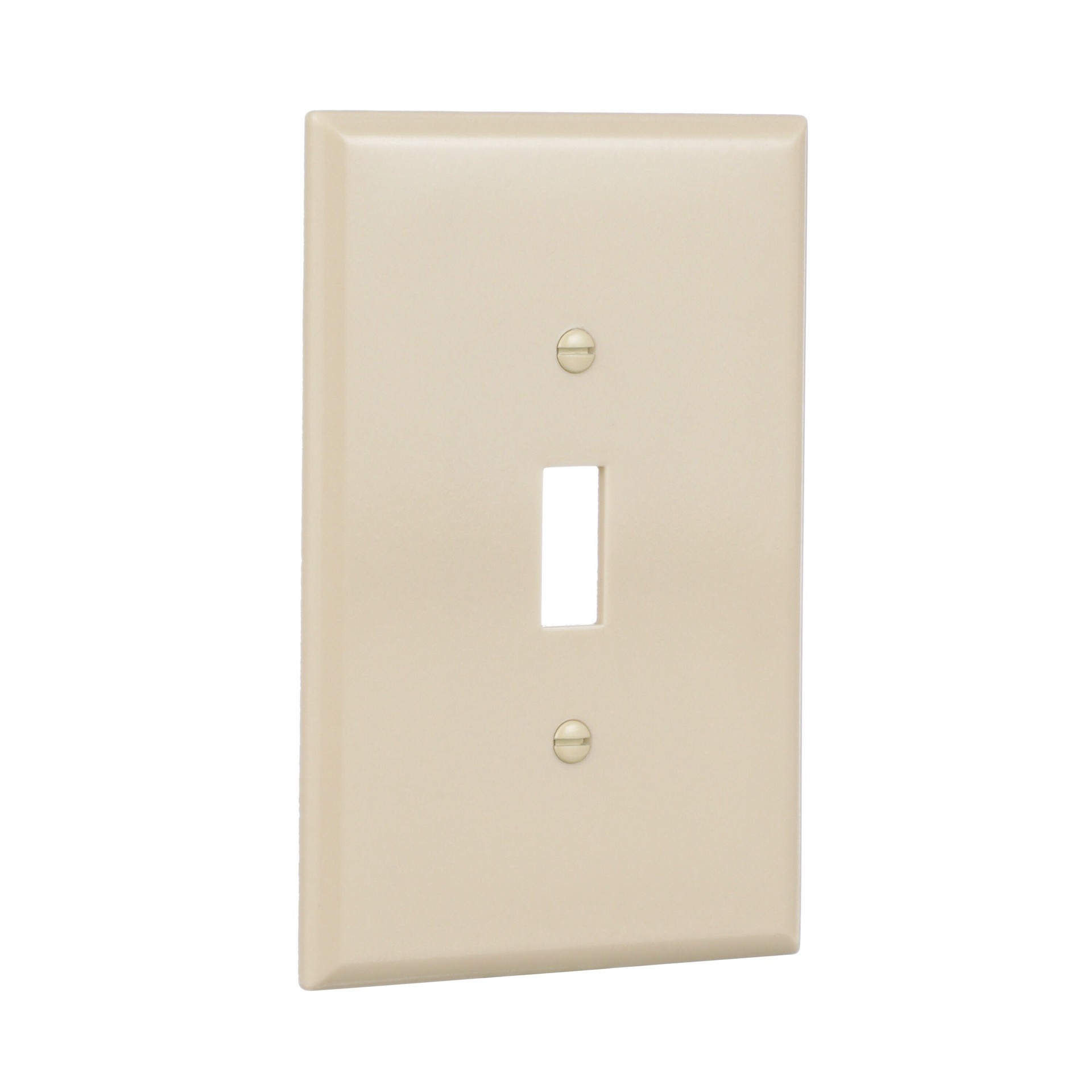 slide 6 of 6, Eaton 1 -Gang Jumbo Size Ivory Thermoplastic Indoor Toggle Wall Plate, 1 ct