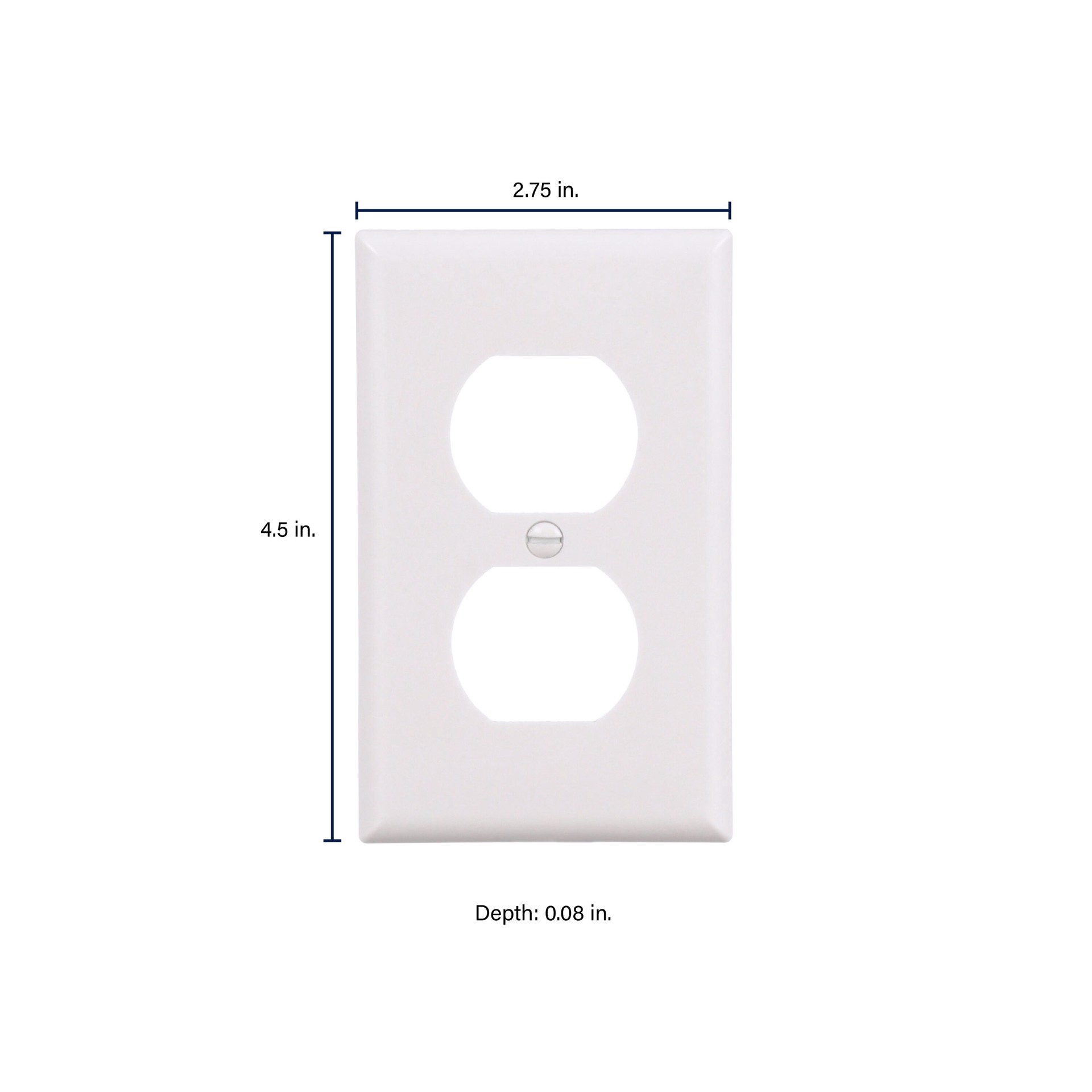 slide 2 of 6, Eaton 1 -Gang Standard Size White Thermoplastic Indoor Duplex Wall Plate, 1 ct