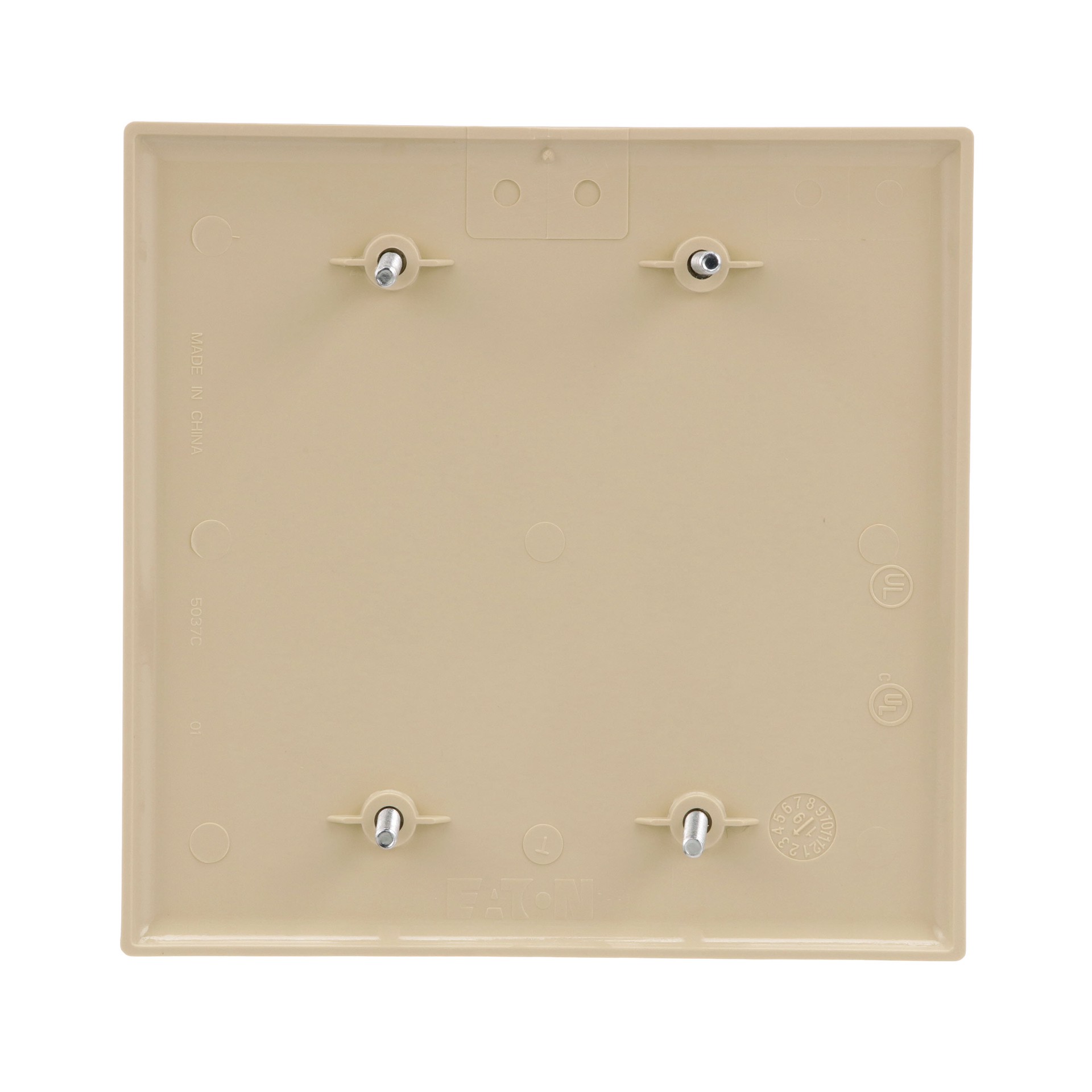slide 4 of 6, Eaton 2 -Gang Midsize Size Ivory Polycarbonate Indoor Blank Wall Plate, 1 ct
