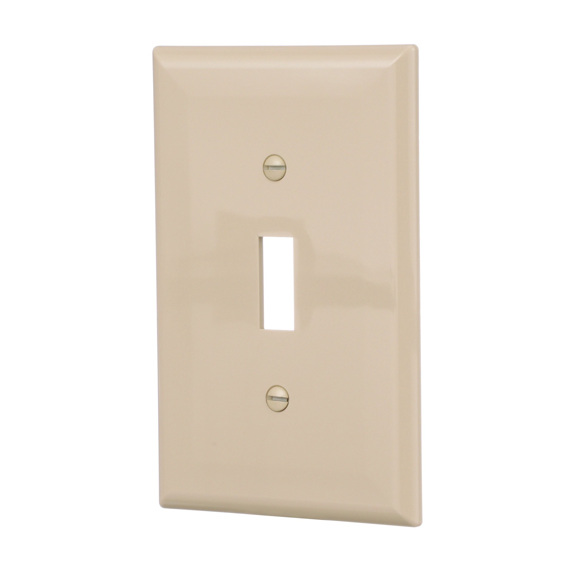 slide 2 of 6, 1 -Gang Midsize Size Ivory Polycarbonate Indoor Toggle Wall Plate, 1 ct