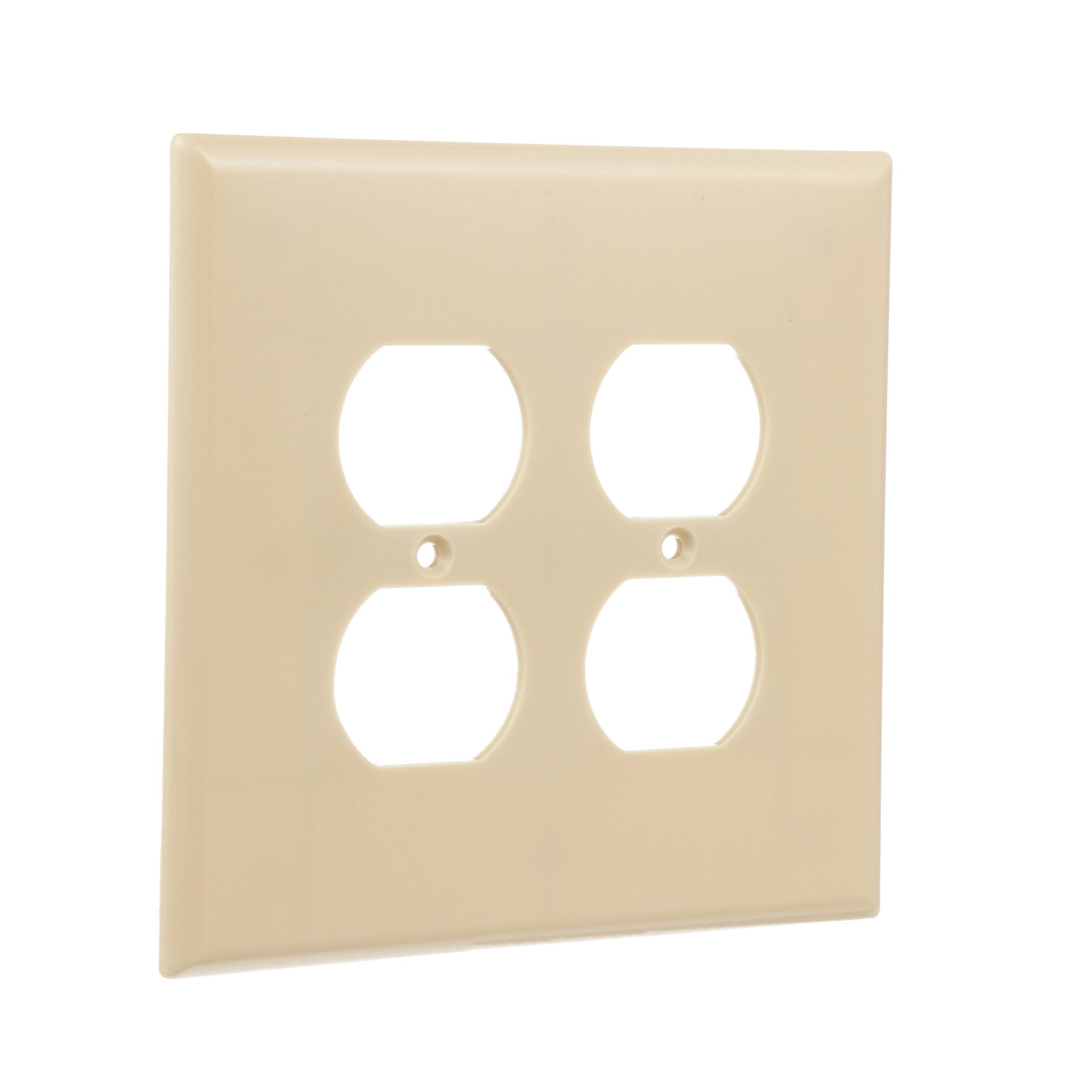 slide 6 of 6, Eaton 2 -Gang Jumbo Size Ivory Thermoplastic Indoor Duplex Wall Plate, 1 ct