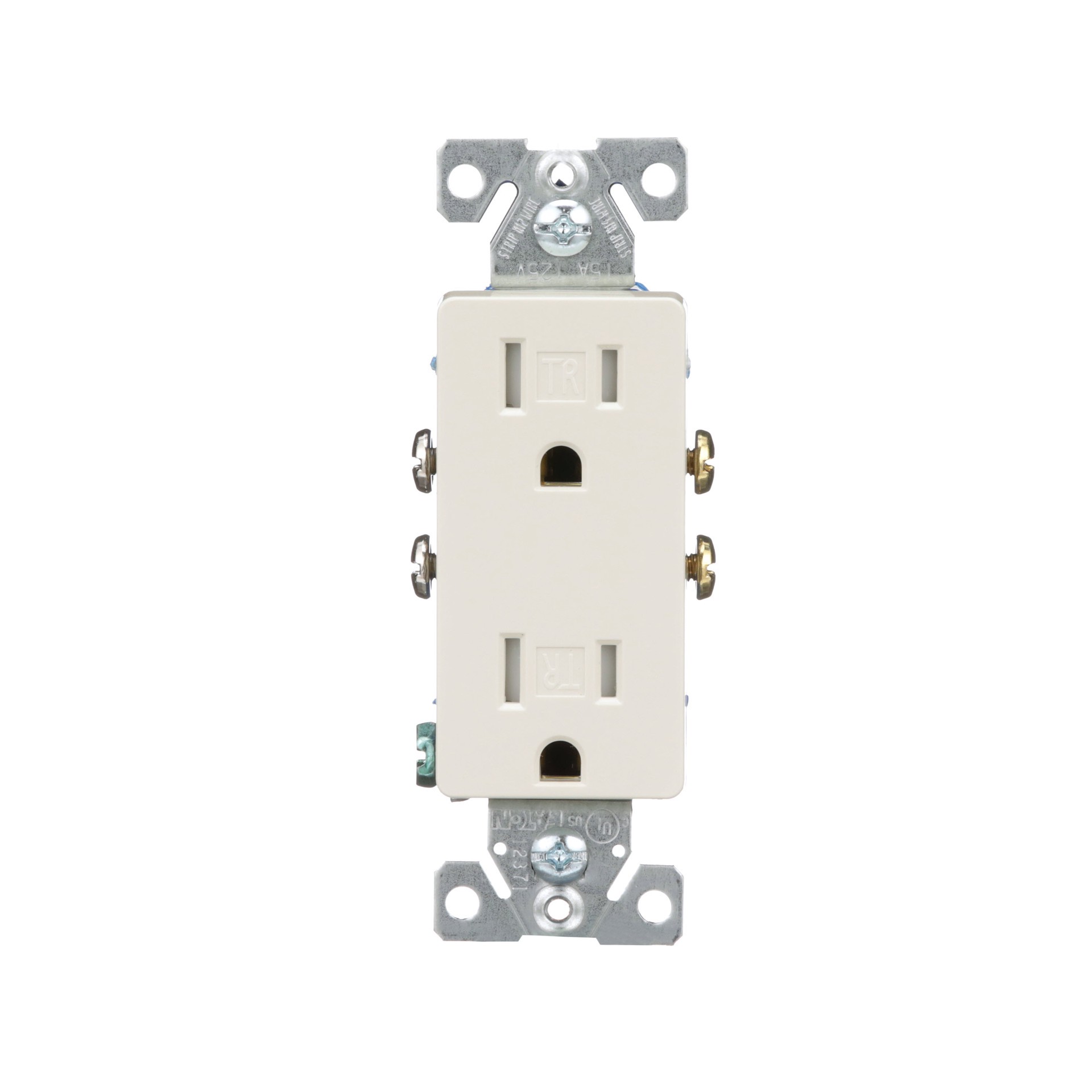 slide 1 of 6, Eaton 15 -Amp 125-volt Tamper Resistant Residential Decorator Outlet , Light almond 10 -Pack, 1 ct