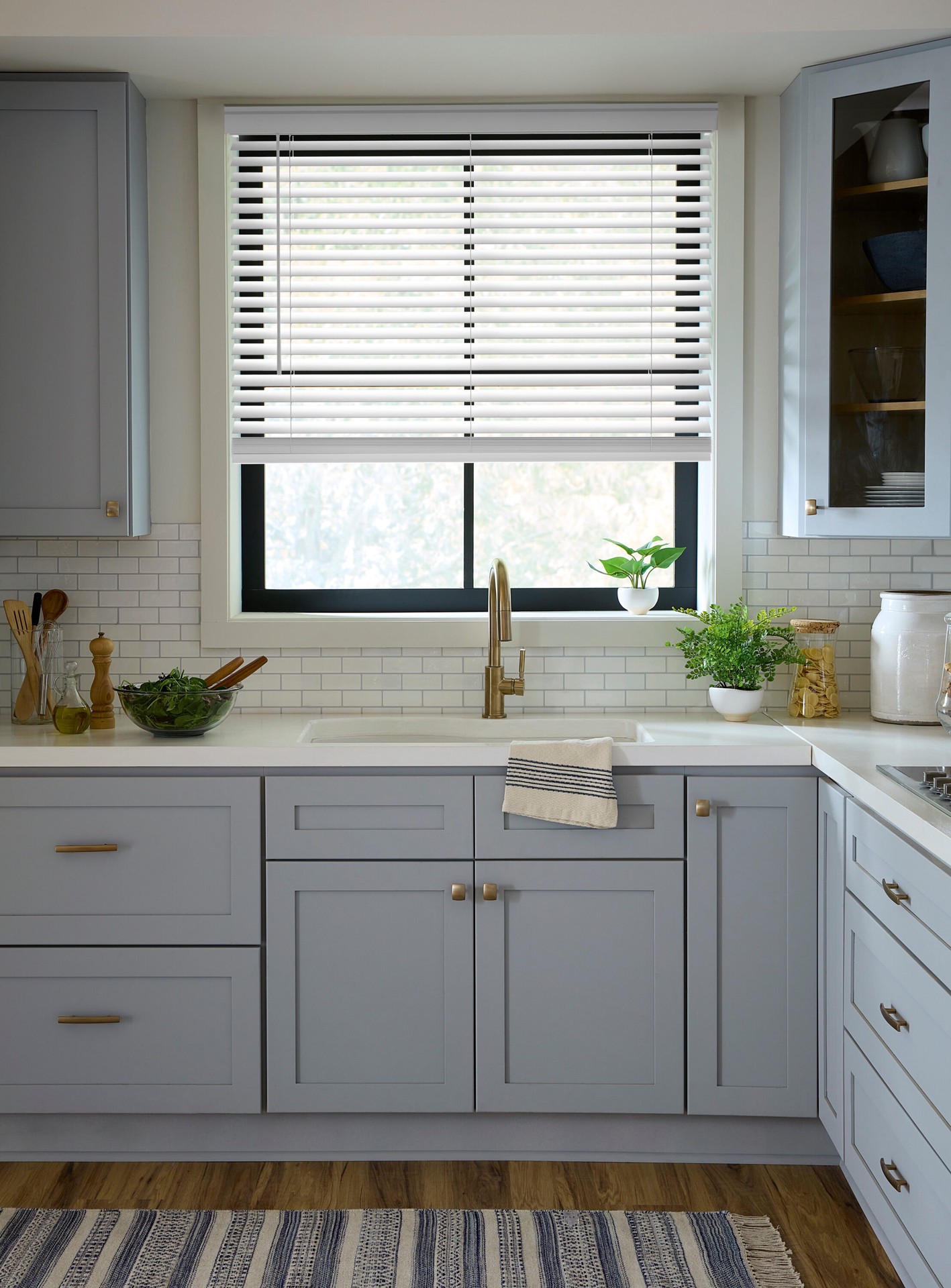 slide 3 of 6, LEVOLOR Trim+Go 2-in Slat Width 27-in x 72-in Cordless White Faux wood Room darkening Horizontal blinds, 1 ct