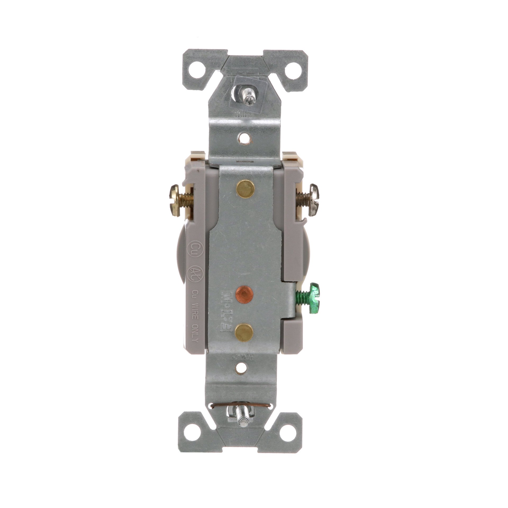 slide 4 of 6, Eaton 20 -Amp 125-volt Tamper Resistant Residential/Commercial Round Outlet , Light almond, 1 ct