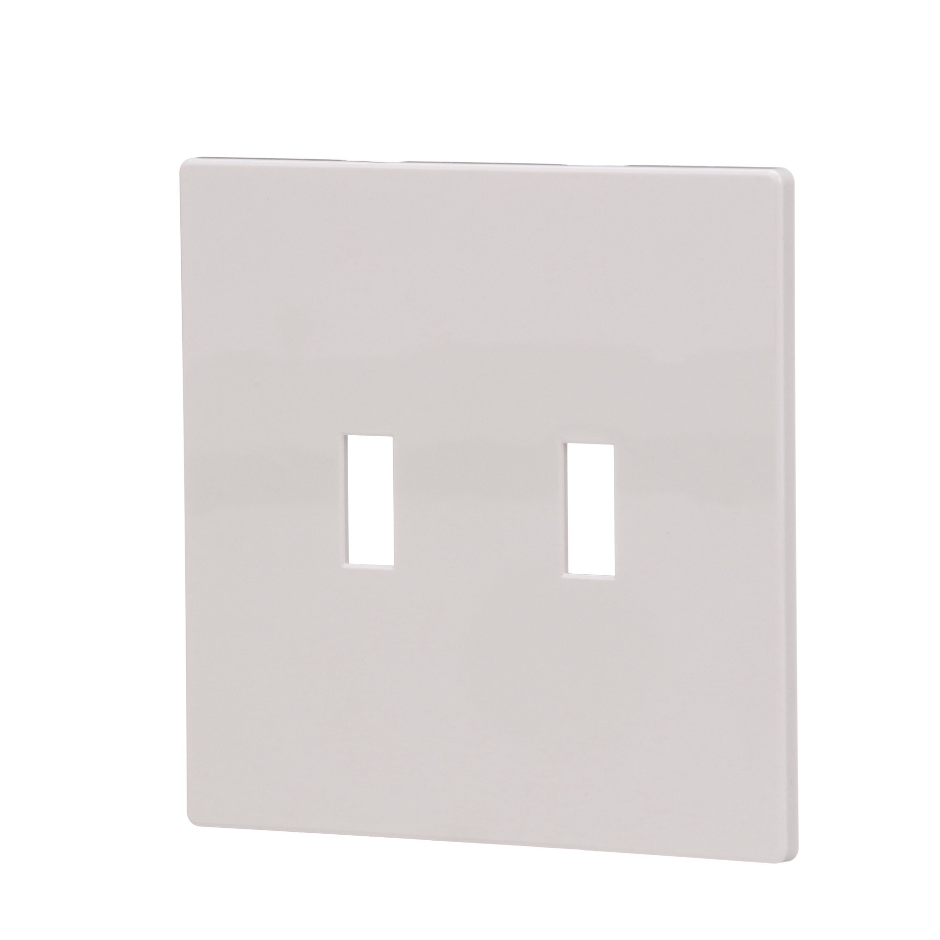 slide 3 of 6, Eaton 2 -Gang Midsize Size White Polycarbonate Indoor Screwless Toggle Wall Plate, 1 ct