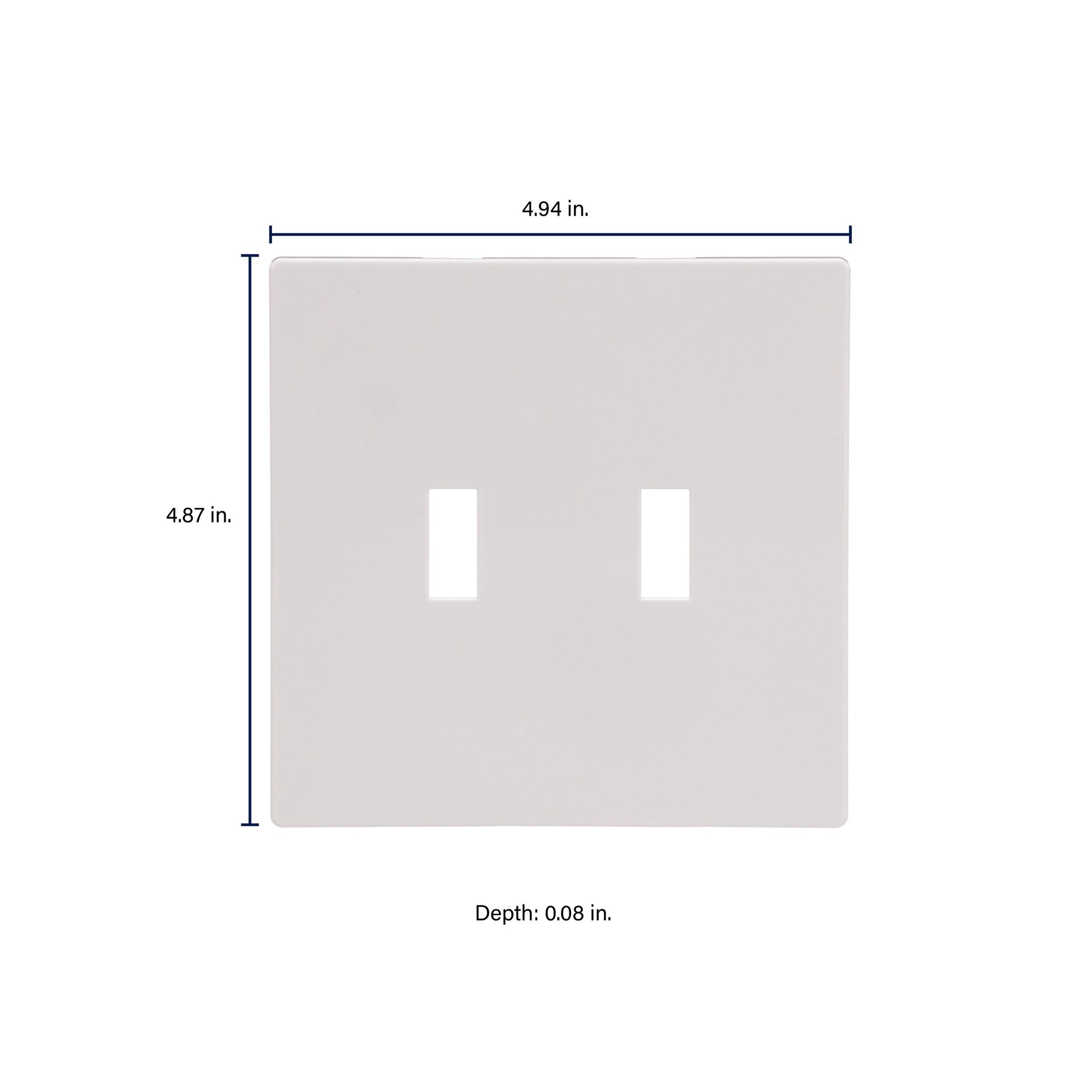 slide 2 of 6, Eaton 2 -Gang Midsize Size White Polycarbonate Indoor Screwless Toggle Wall Plate, 1 ct