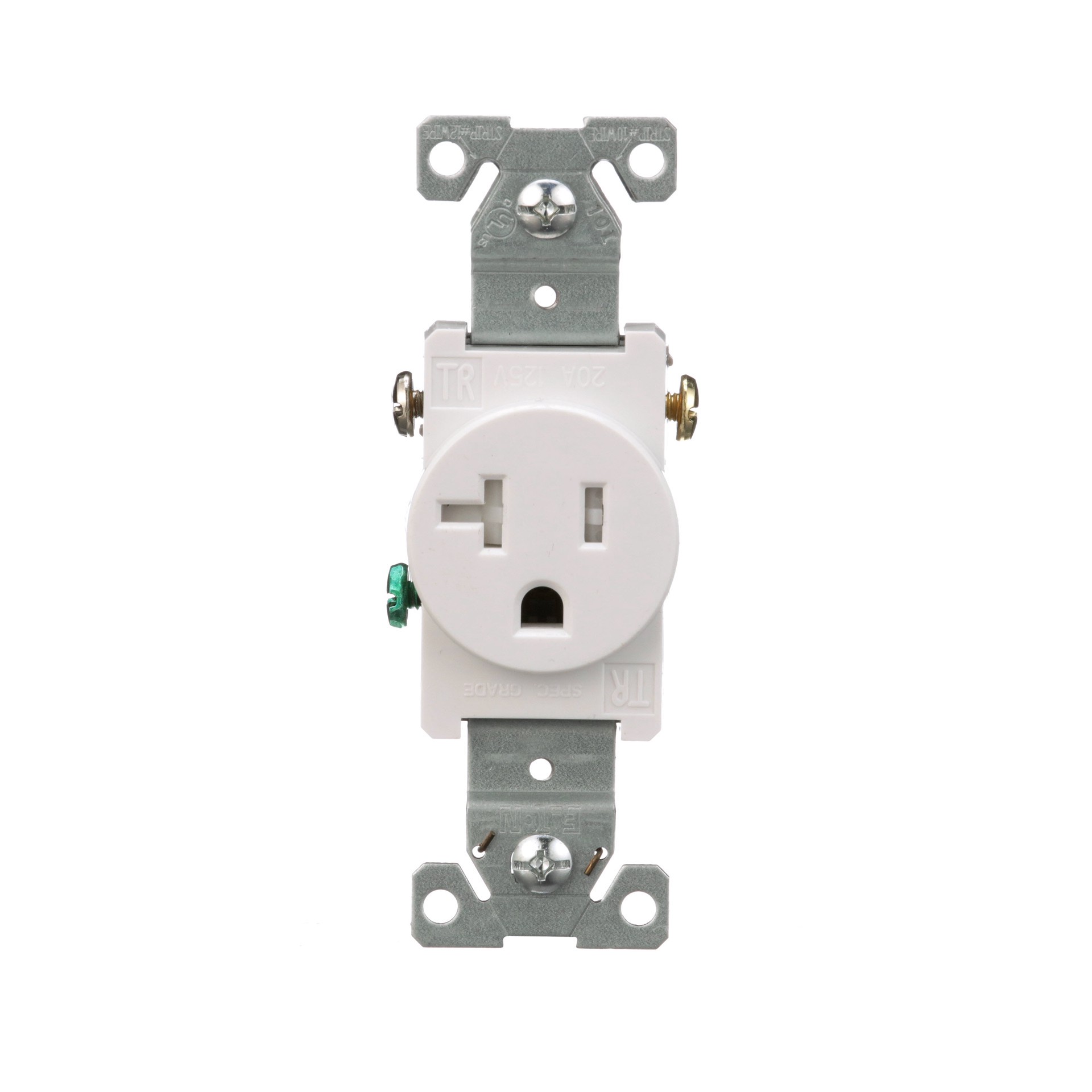 slide 1 of 6, Eaton 20 -Amp 125-volt Tamper Resistant Residential/Commercial Round Outlet , White, 1 ct