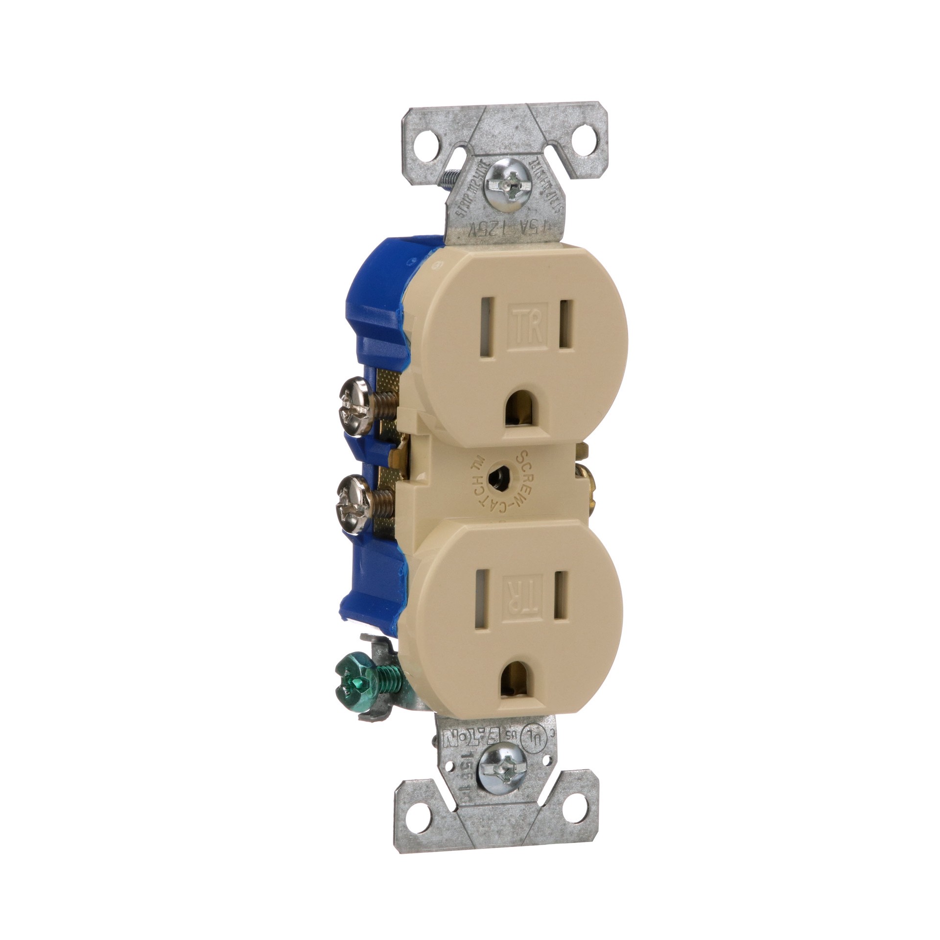 slide 6 of 6, Eaton 15 -Amp 125-volt Tamper Resistant Residential Duplex Outlet , Ivory 10 -Pack, 1 ct