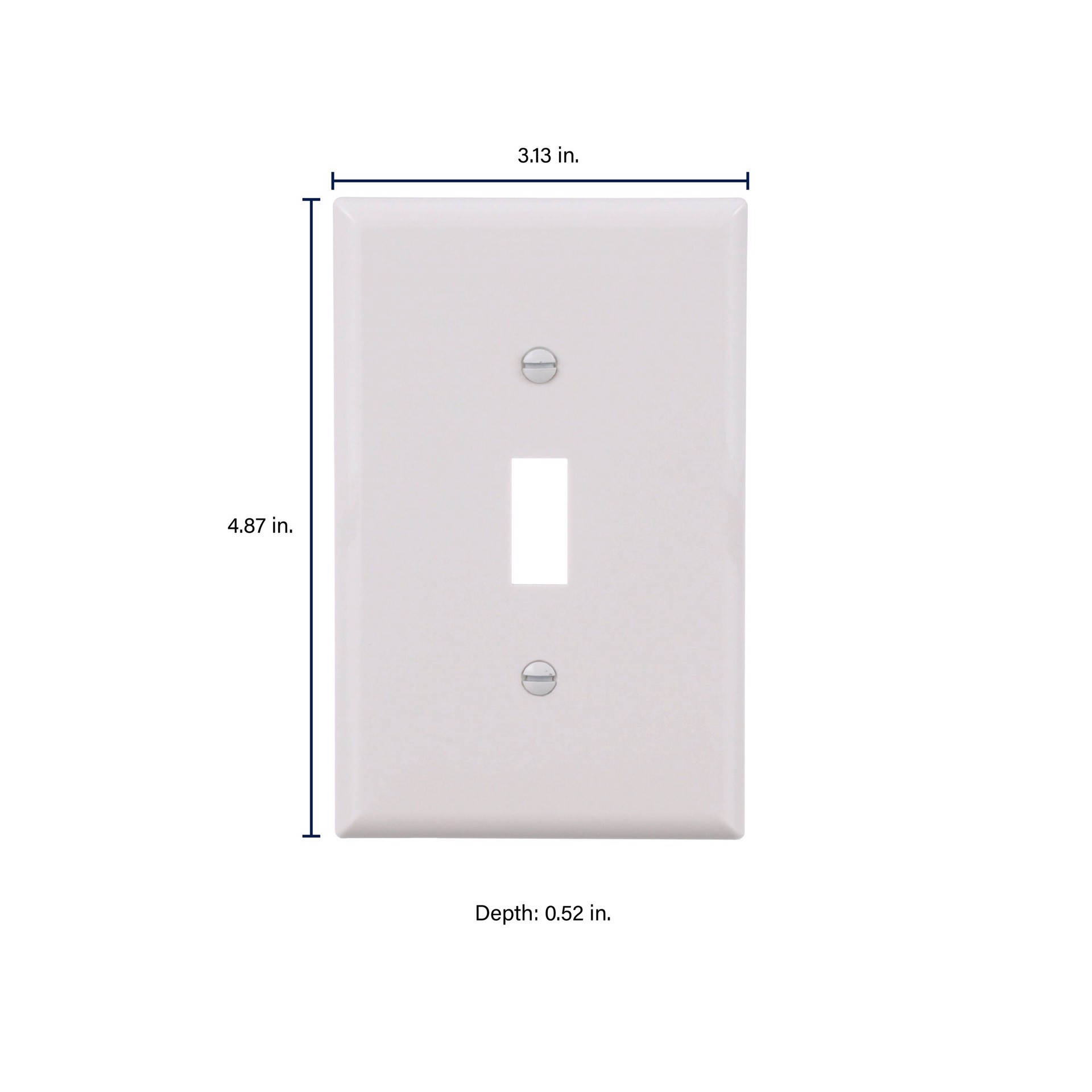 slide 2 of 6, Eaton 1 -Gang Midsize Size White Polycarbonate Indoor Toggle Wall Plate 10 -Pack, 1 ct