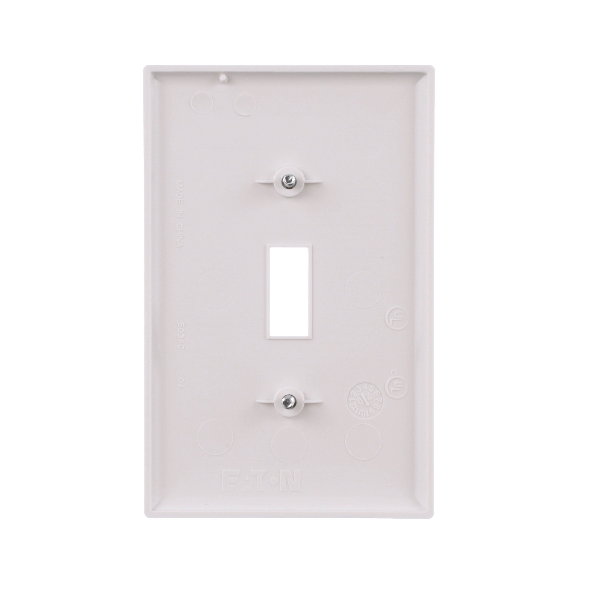 slide 5 of 6, Eaton 1 -Gang Midsize Size White Polycarbonate Indoor Toggle Wall Plate 10 -Pack, 1 ct
