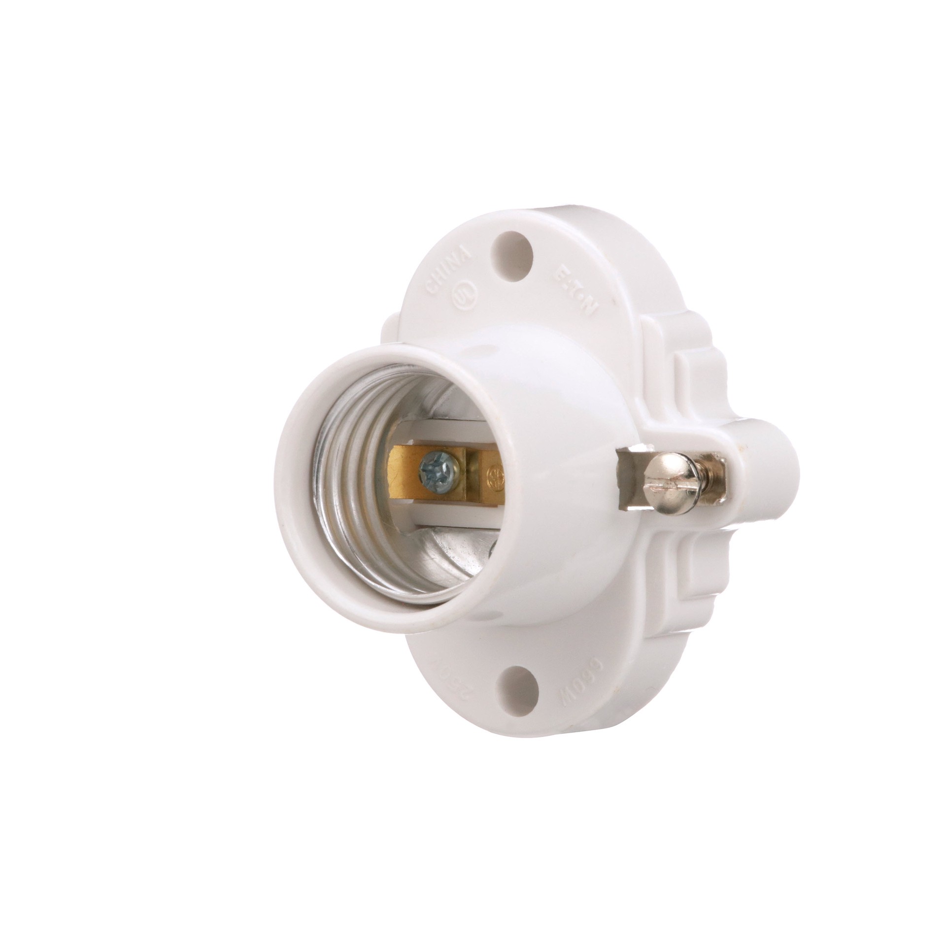 slide 2 of 6, Eaton 660 -Watt Plastic Keyless Cleat Socket , White, 1 ct