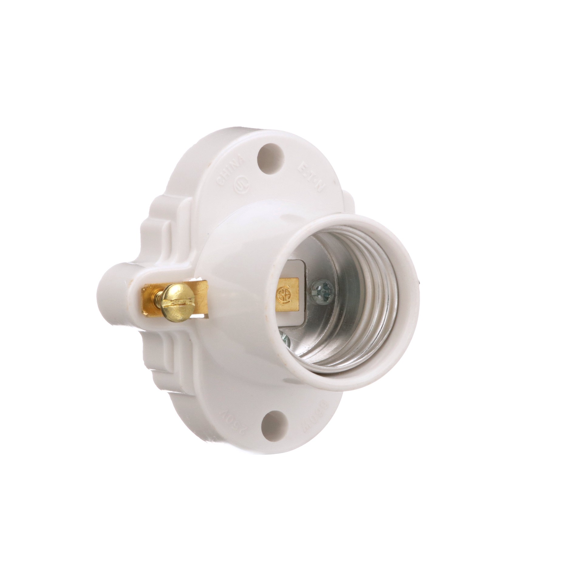 slide 6 of 6, Eaton 660 -Watt Plastic Keyless Cleat Socket , White, 1 ct