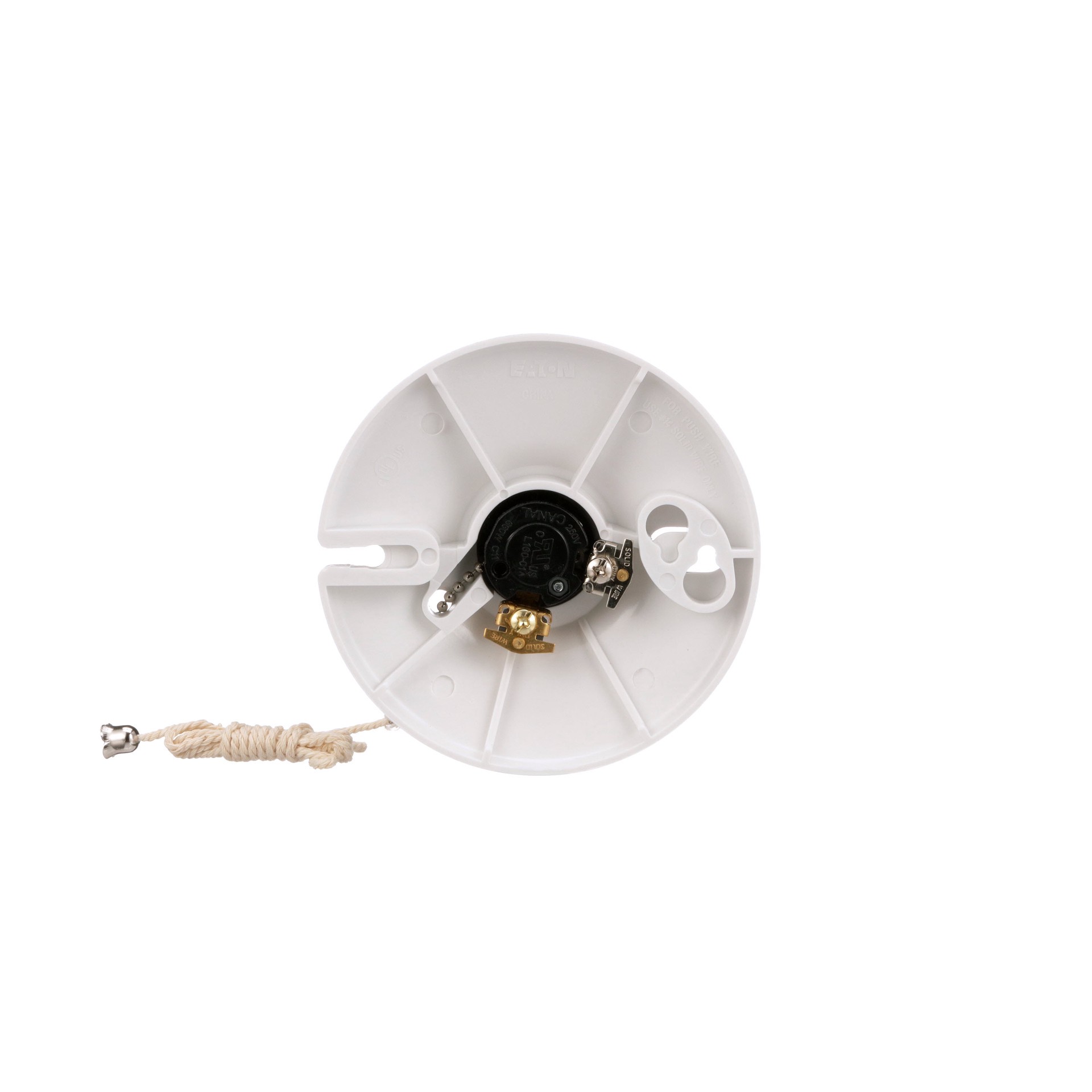 slide 4 of 6, Eaton 660 -Watt Plastic Pull chain Ceiling Socket , White, 1 ct