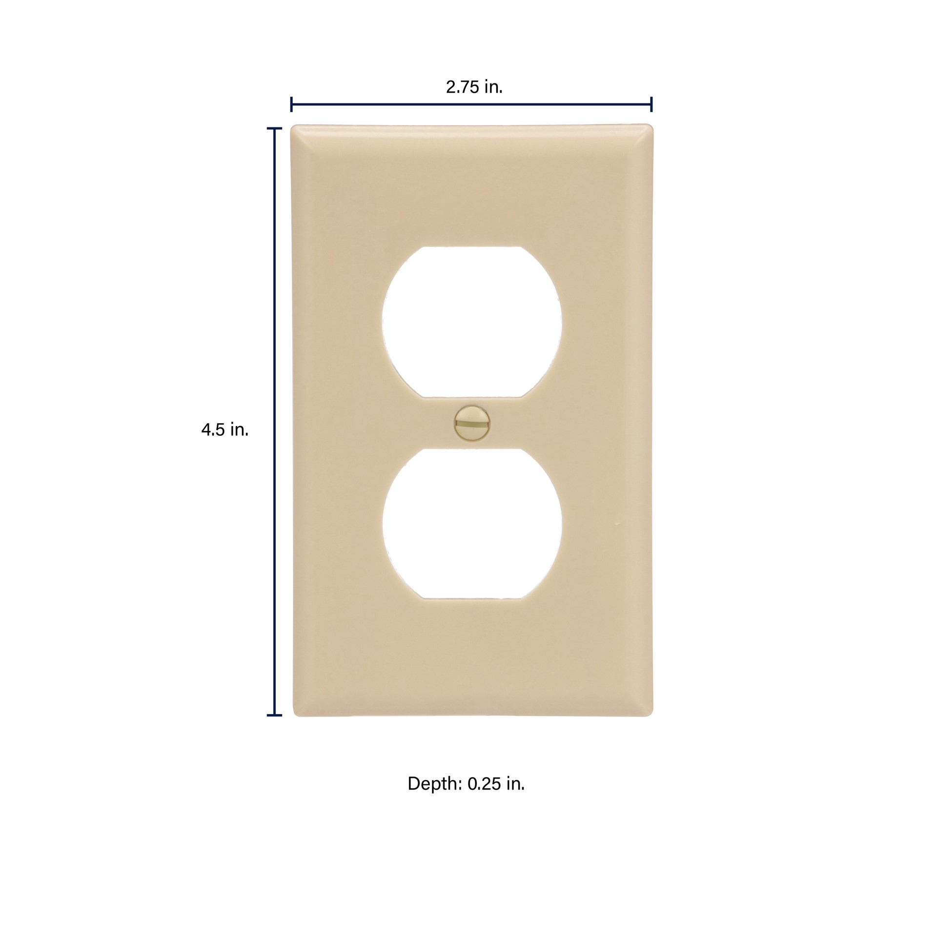 slide 2 of 6, Eaton 1 -Gang Standard Size Ivory Thermoplastic Indoor Duplex Wall Plate 10 -Pack, 1 ct