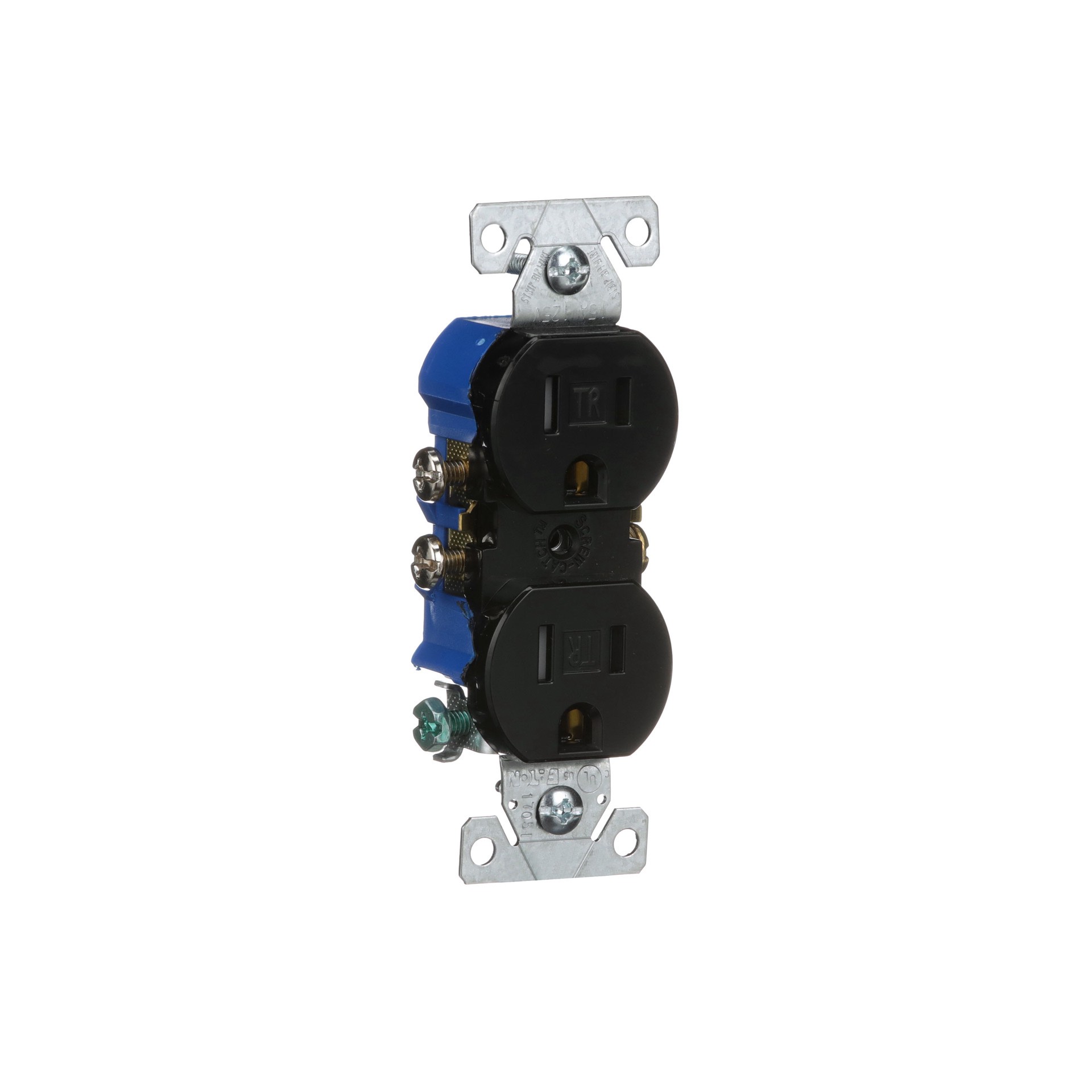 slide 6 of 6, Eaton 15 -Amp 120-volt Tamper Resistant Residential Duplex Outlet Receptacles , Black, 1 ct