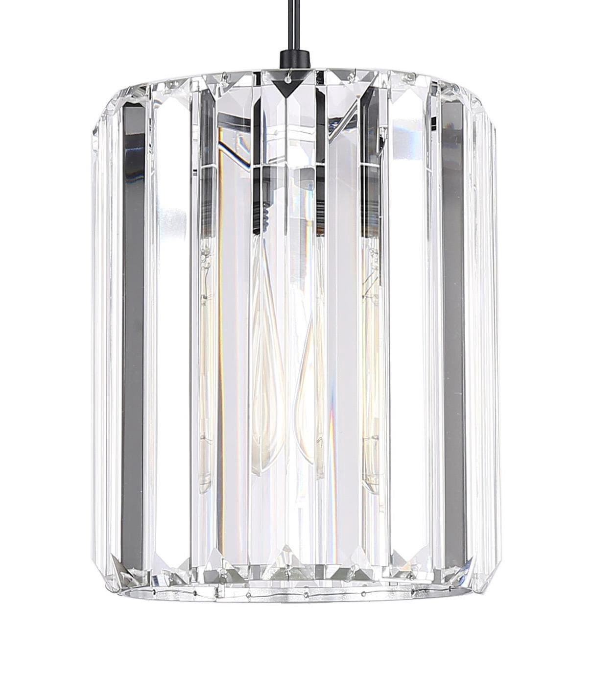 slide 1 of 6, Style Selections Mix and Match 7.5-in x 6-in Cylinder Clear and Chrome Crystal Pendant light shade, 1 ct
