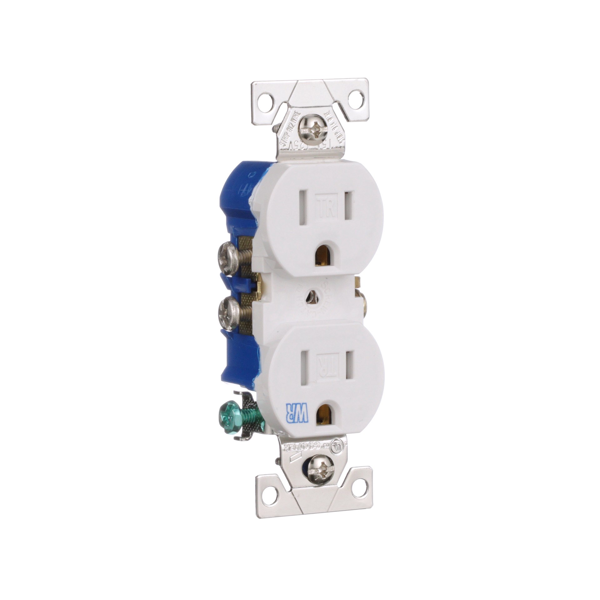 slide 6 of 6, Eaton 15 -Amp 125-volt Tamper Resistant Weather Resistant Residential Duplex Outlet , White, 1 ct