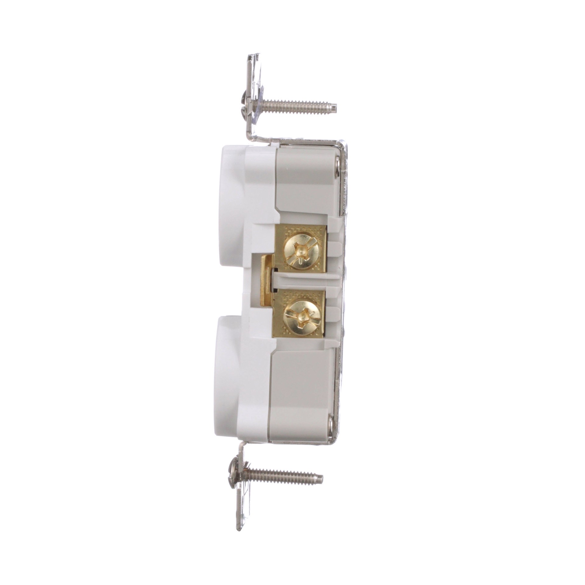 slide 3 of 6, Eaton 20 -Amp 125-volt Tamper Resistant Weather Resistant Commercial Duplex Outlet , White, 1 ct