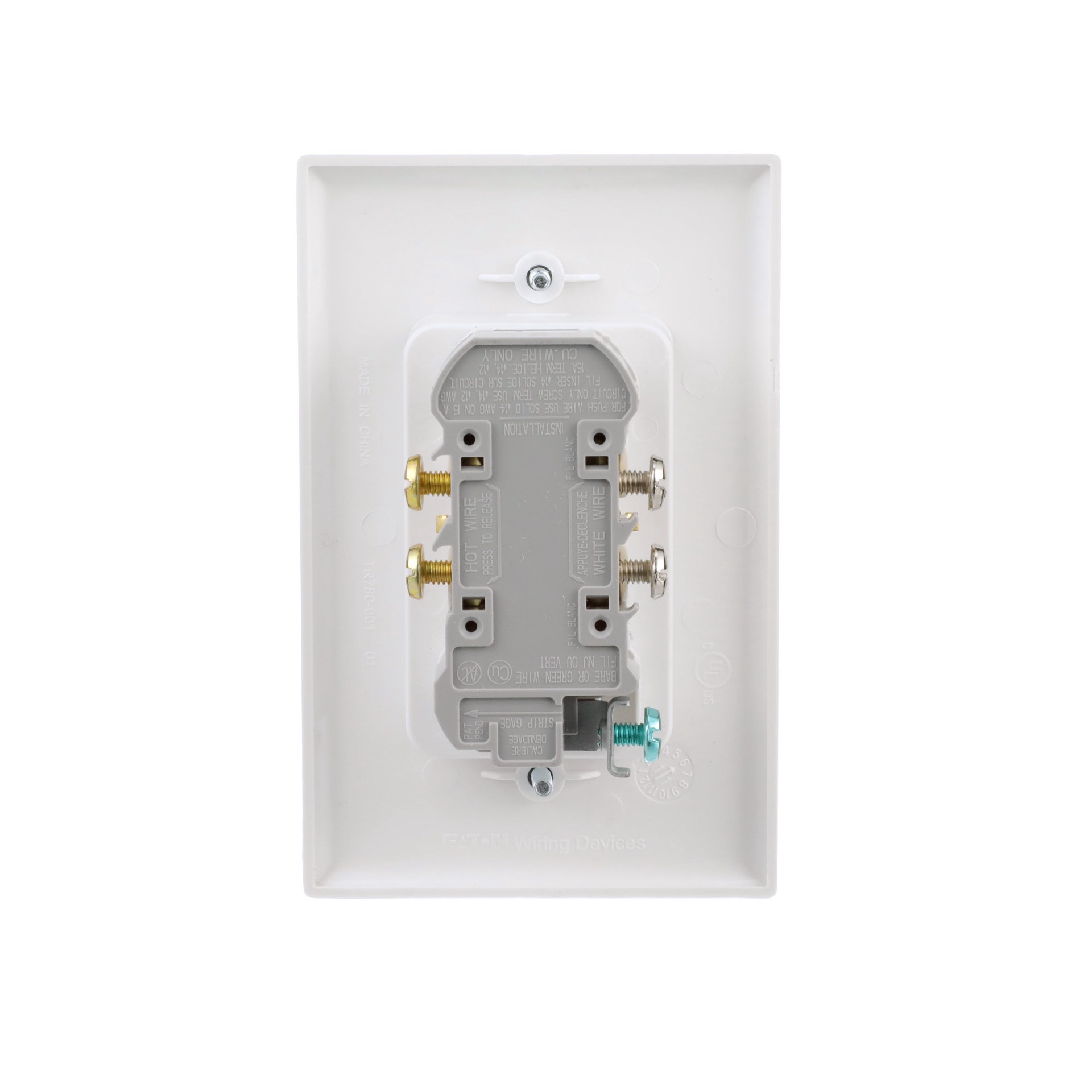 slide 4 of 6, Eaton 15 -Amp 125-volt Tamper Resistant Recessed Residential Decorator Outlet with Wall Plate, White, 1 ct