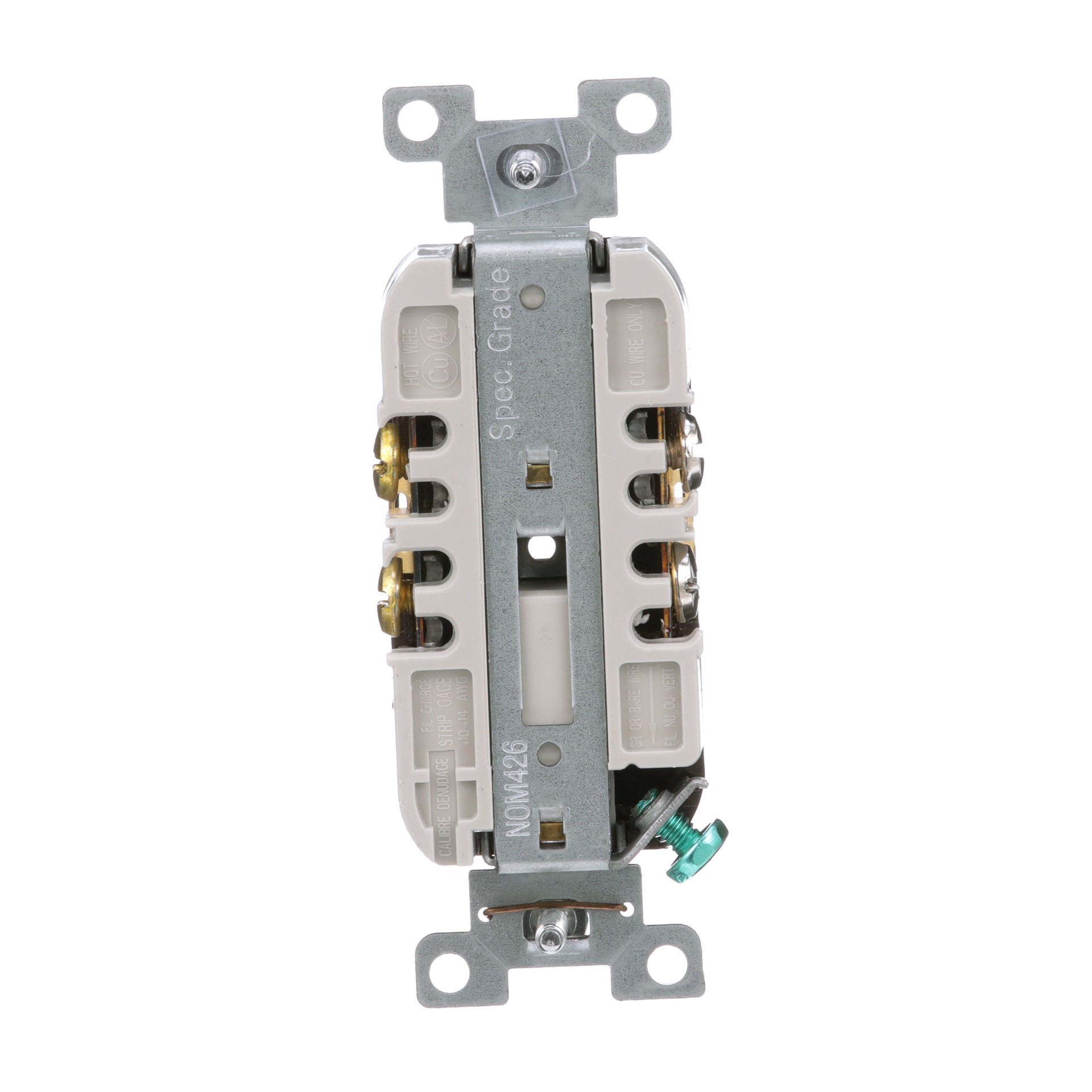 slide 4 of 6, 20 -Amp 125-volt Tamper Resistant Commercial Duplex Outlet , Brown, 1 ct