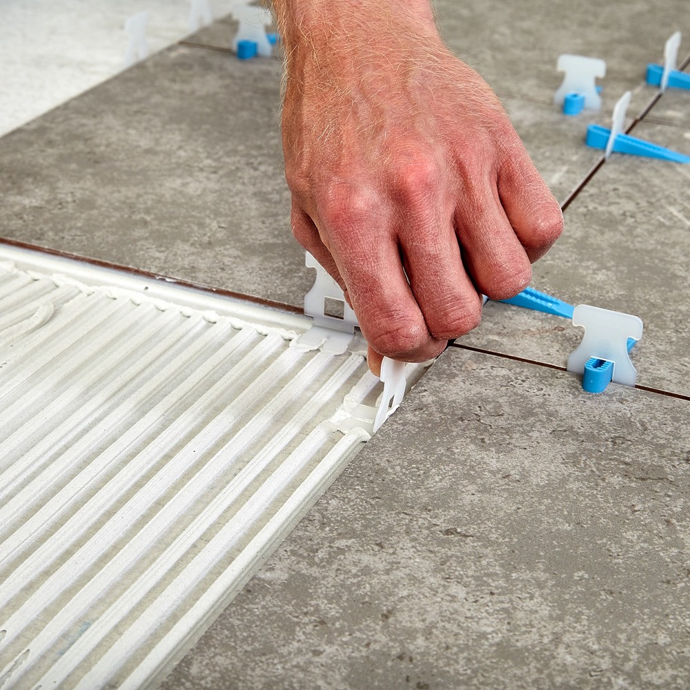 slide 2 of 6, Project Source 1/16-in Plastic Clip Tile Spacer and Leveling System 100 -Pack, 1 ct